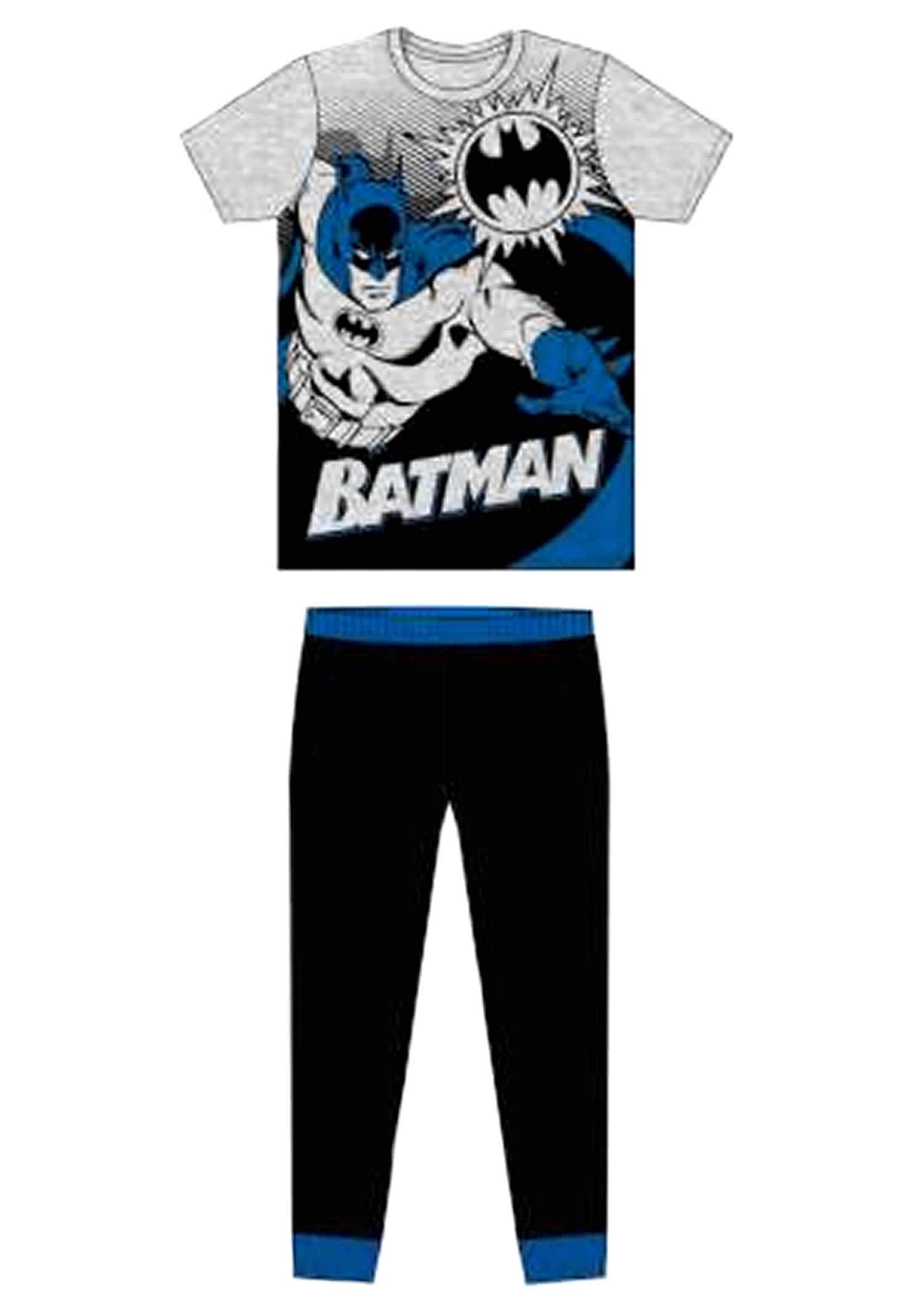 Batman Themed Men's Sleepwear Set - Grey Superhero Pajamas for Adults - Size S-XXL - Perfect for Cosplay, Lounge Wear & Gift Giving