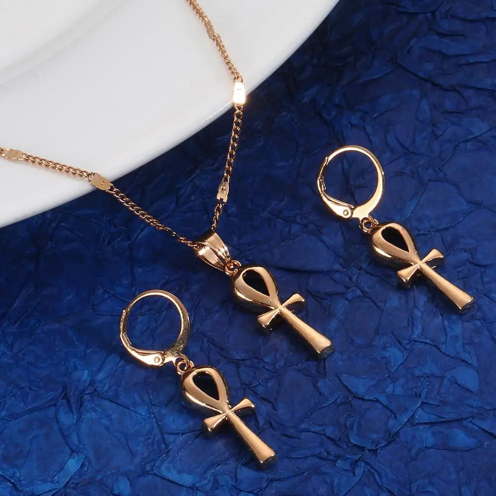 Authentic Egyptian Jewelry Set - Handcrafted Necklace & Earrings for Women - Perfect for Weddings, Parties & Special Occasions