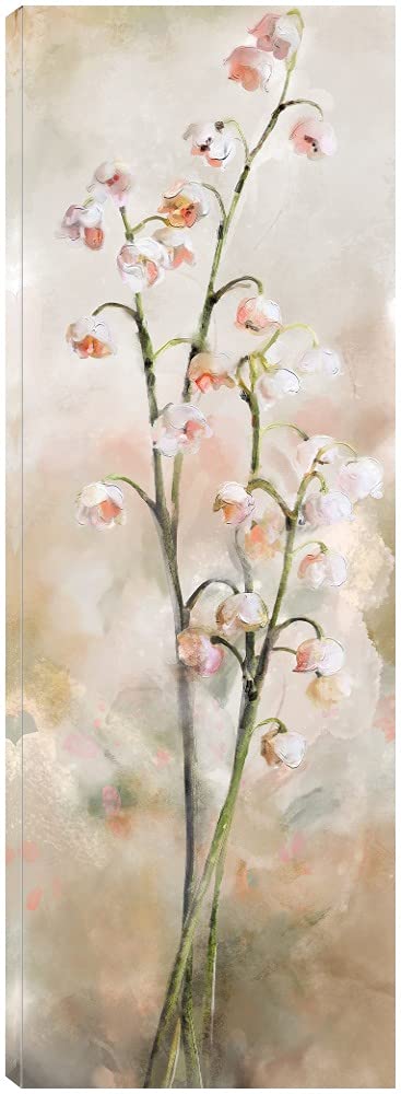 Lily of the Valley Canvas Wall Art - Hand Painted Floral Canvas Print - 14x38 Inch Ready to Hang Home Decor for Living Room, Bedroom, Office - Perfect Gift for Housewarming & Wedding