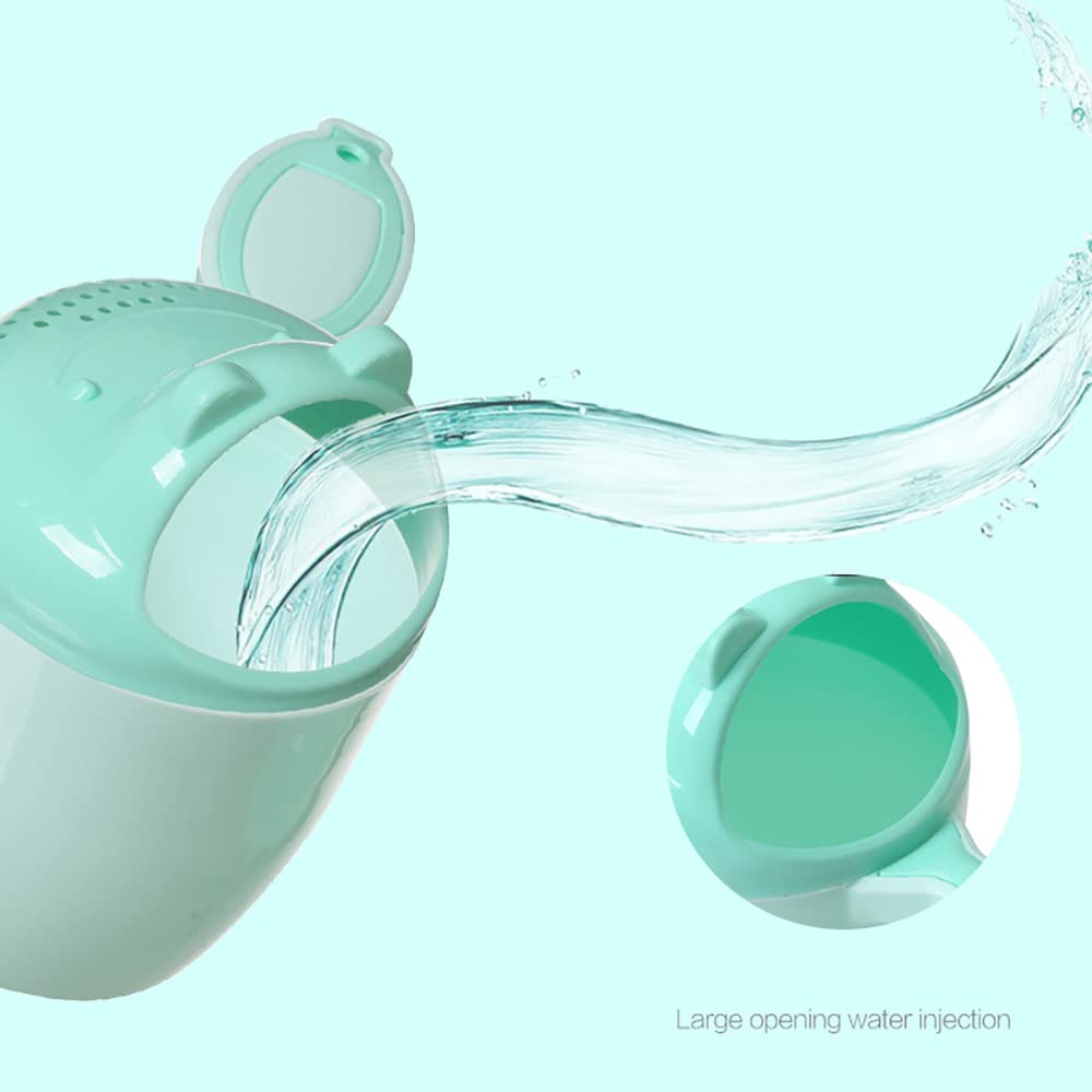 Detachable Baby Shampoo Rinser Cup - Gentle Hair Wash Tool for Infants & Toddlers | Perfect for Bath Time, Baby Tub & Kids Hair Care | BPA-Free, Soft Green Design