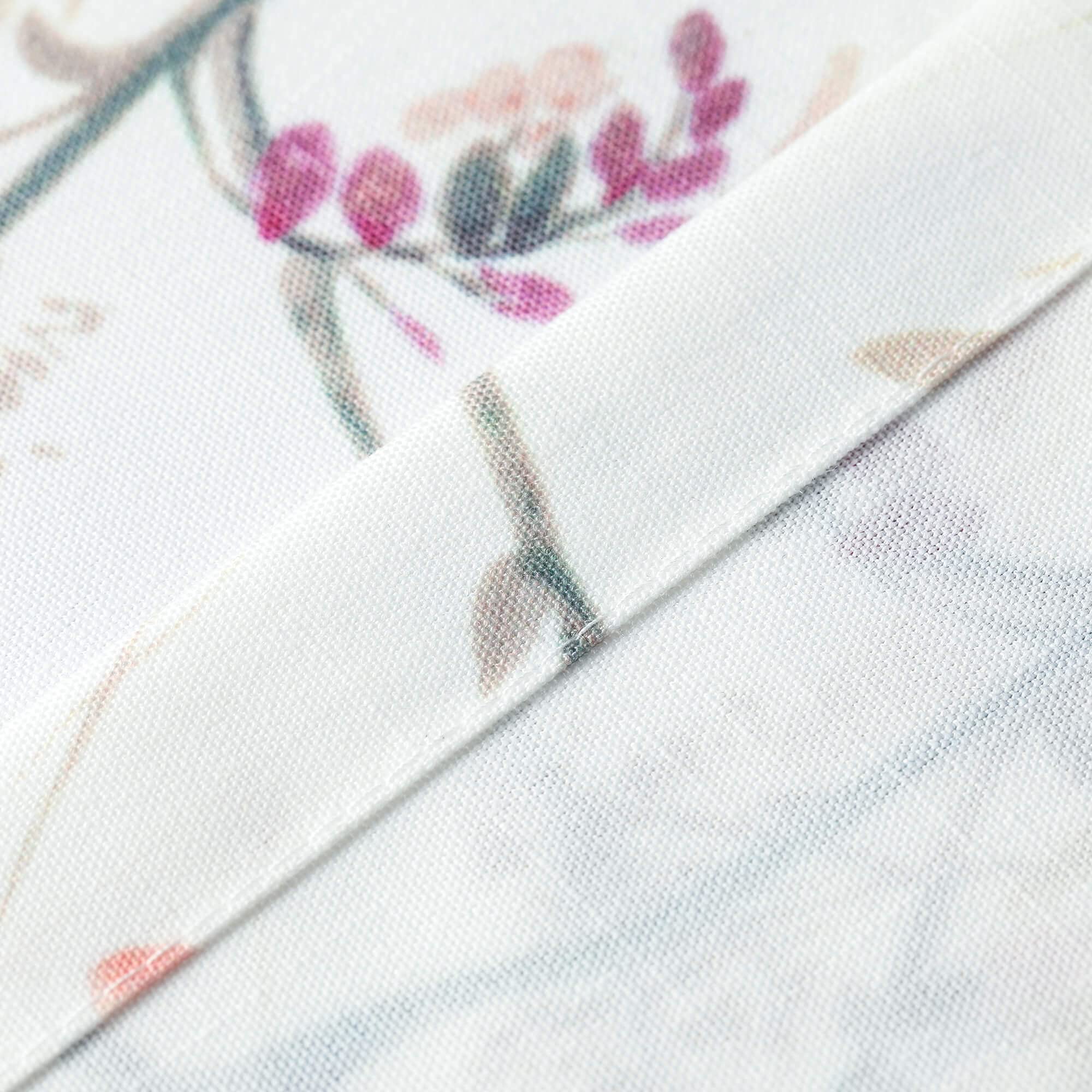 Premium Pink Floral & Bird Linen Tablecloth - Wrinkle-Free, Fade-Resistant 52x84 Inch Rectangle Table Cover for Kitchen, Dining, Party, Wedding & Holiday Buffet - Elegant Home Decor & Event Table Setting