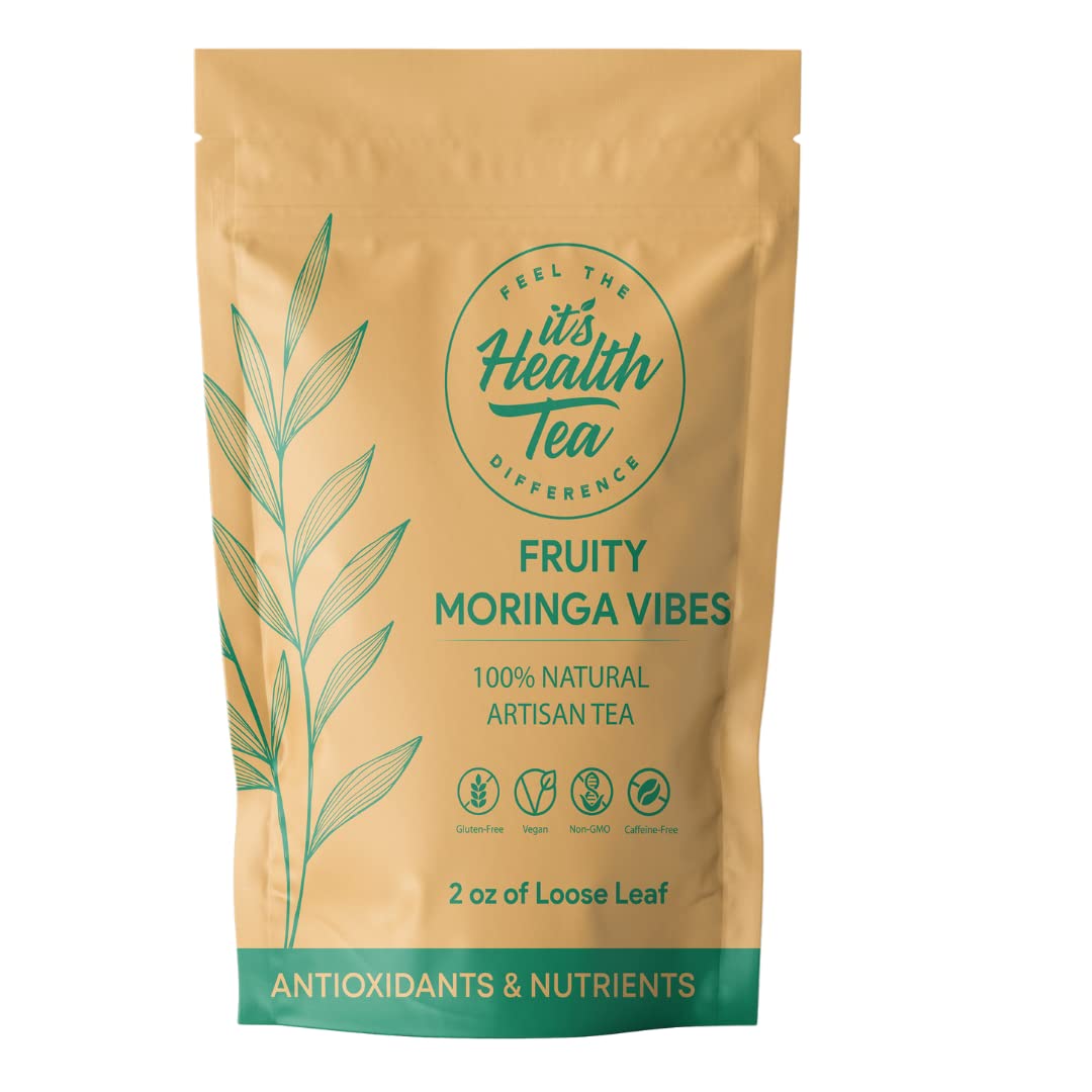 Organic Fruity Moringa Superfood Tea - Antioxidant Rich Vitamin Infused Herbal Supplement for Energy & Immunity (Hot or Iced Tea for Morning Boost & Wellness Routine)