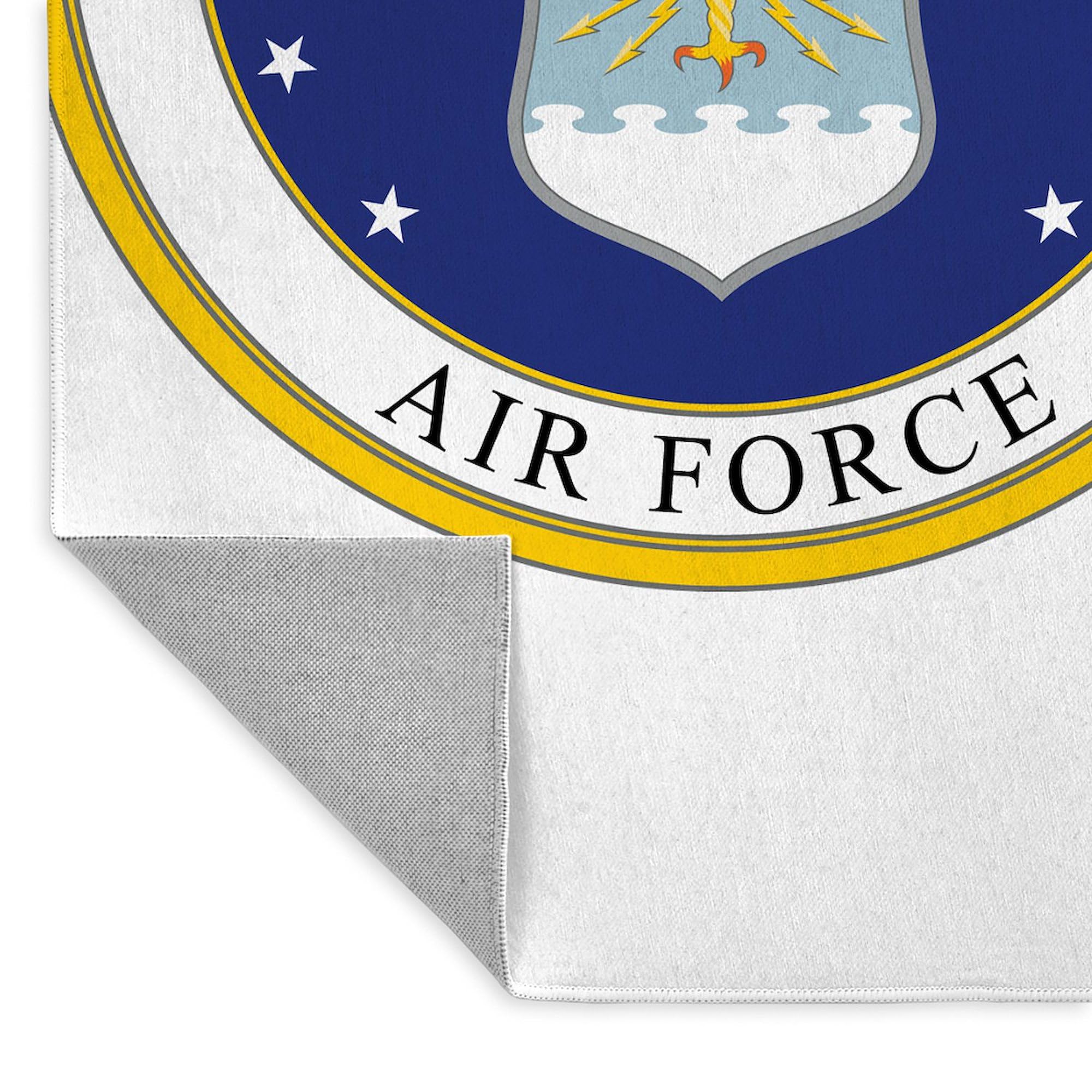 US Air Force Decorative Area Rug - Non-Slip Fabric Throw Rug for Living Room, Bedroom, Office | Patriotic Military Home Decor Gift