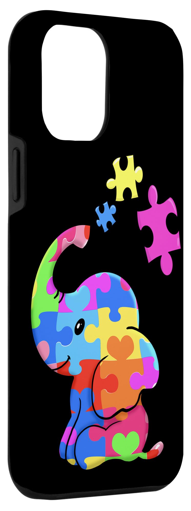 iPhone 12 Pro Max Case - Autism Awareness Elephant Design - Durable Black Phone Cover for Autism Support - Perfect Gift for Autistic Loved Ones & Daily Protection