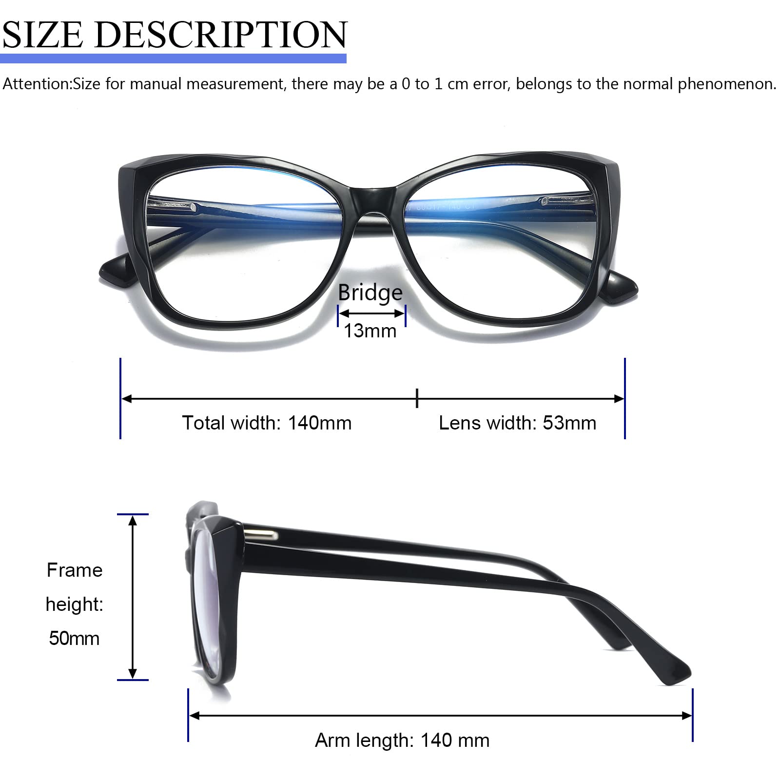 Cat Eye Blue Light Blocking Reading Glasses for Women +3.0 - 3 Pack for Office & Screen Use