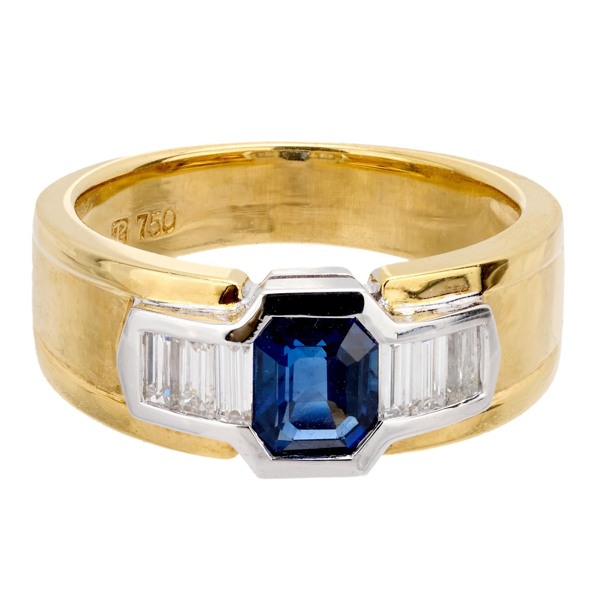 18K Gold Sapphire and Diamond Ring for Women - Vintage Estate Jewelry, Perfect for Engagement, Wedding, Anniversary & Special Occasions