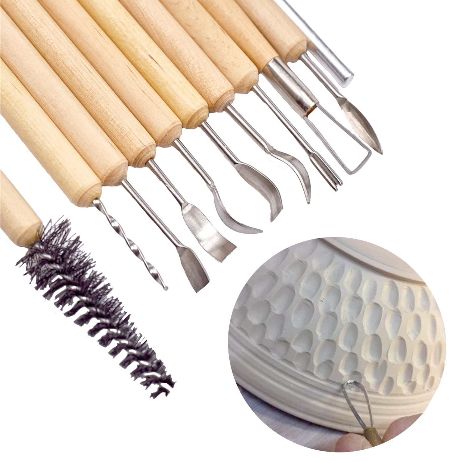 Augernis 44PCS Pottery Tools Set - Professional Ceramic Clay Sculpting Kit with Plastic Storage Case for Beginners & Artists | Perfect for Pottery Making, Clay Modeling, DIY Crafts & Art Projects