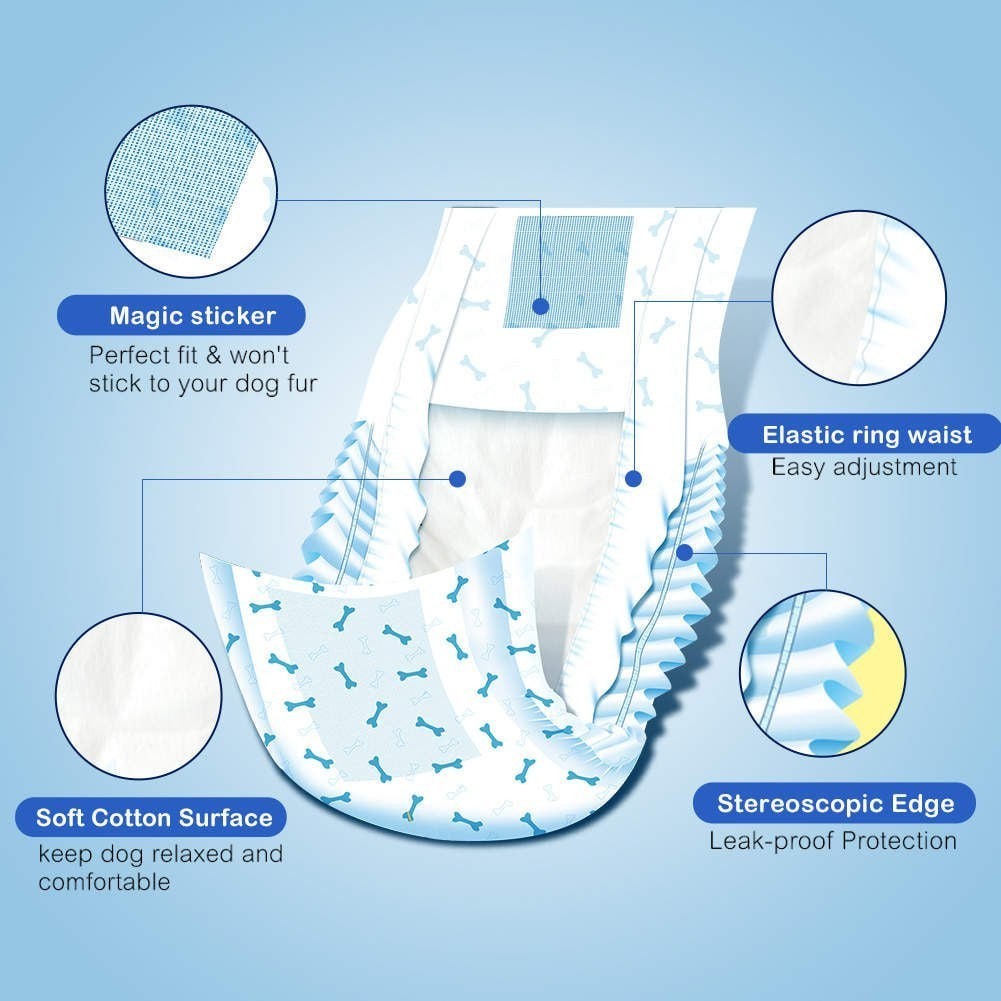 Dono Male Pet Disposable Diapers - 12 Pack (XS/S/M) for Dogs & Cats - Absorbent & Leak-Proof - Perfect for House Training, Travel & Senior Pets