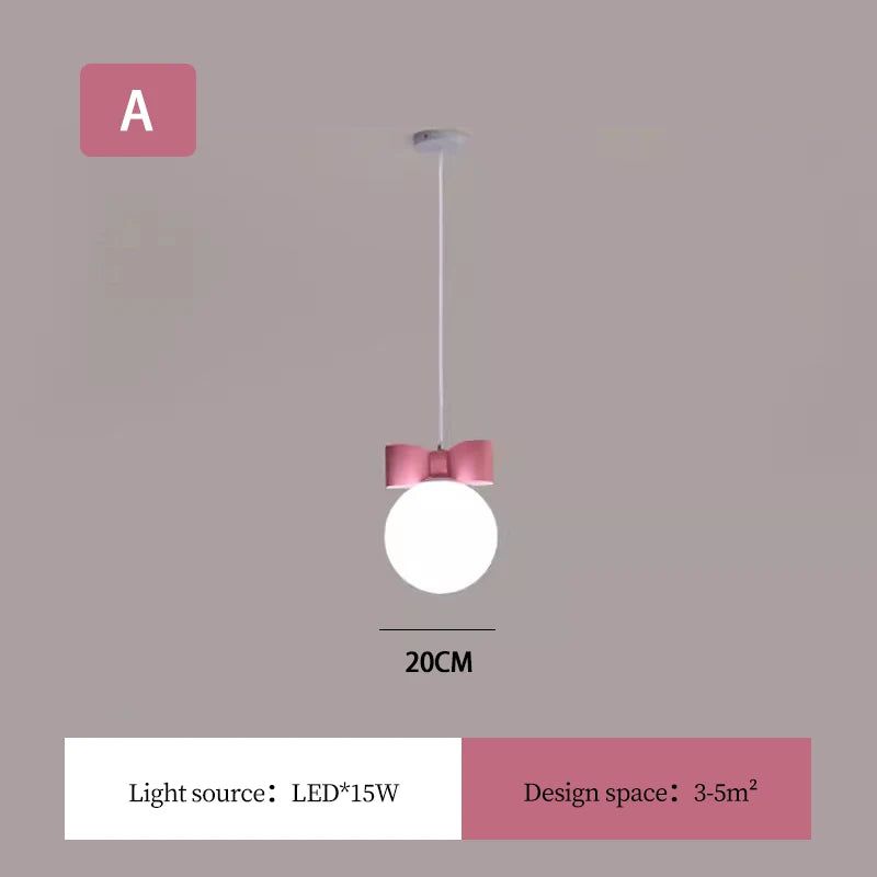 Elegant Pink Bow Princess Chandelier Light for Girls' Bedroom - Perfect for Nursery, Birthday Party & Fairy Tale Decor