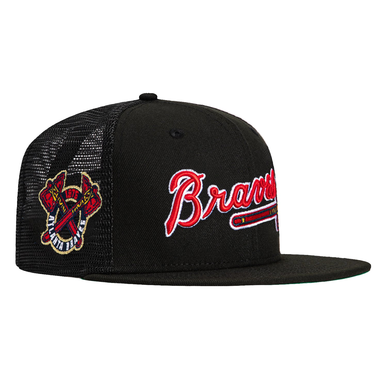 New Era 59Fifty Atlanta Braves 1876 Patch Snapback Trucker Hat - Black | MLB Baseball Cap for Men & Women | Perfect for Games, Tailgating & Streetwear Fashion