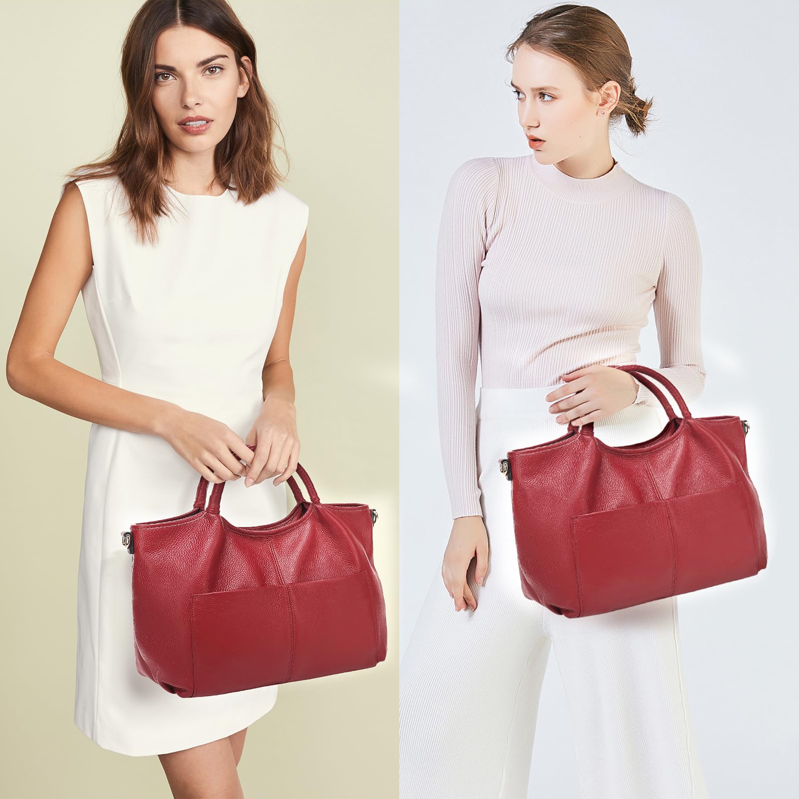 Genuine Leather Crossbody Shoulder Bags for Women - Designer Top Handle Satchel Purse - Perfect for Work, Travel & Everyday Use