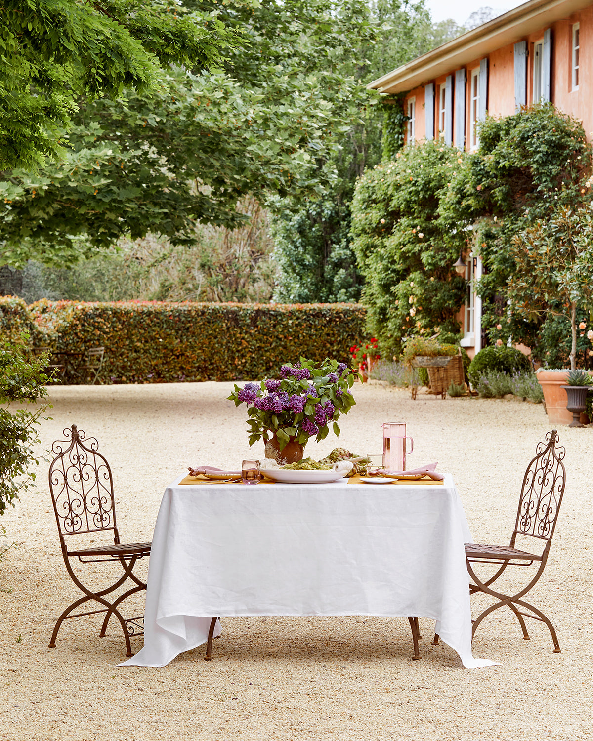 Premium 100% French Flax Linen Tablecloth - White - Elegant & Durable Dining Table Cover for Weddings, Parties & Everyday Use