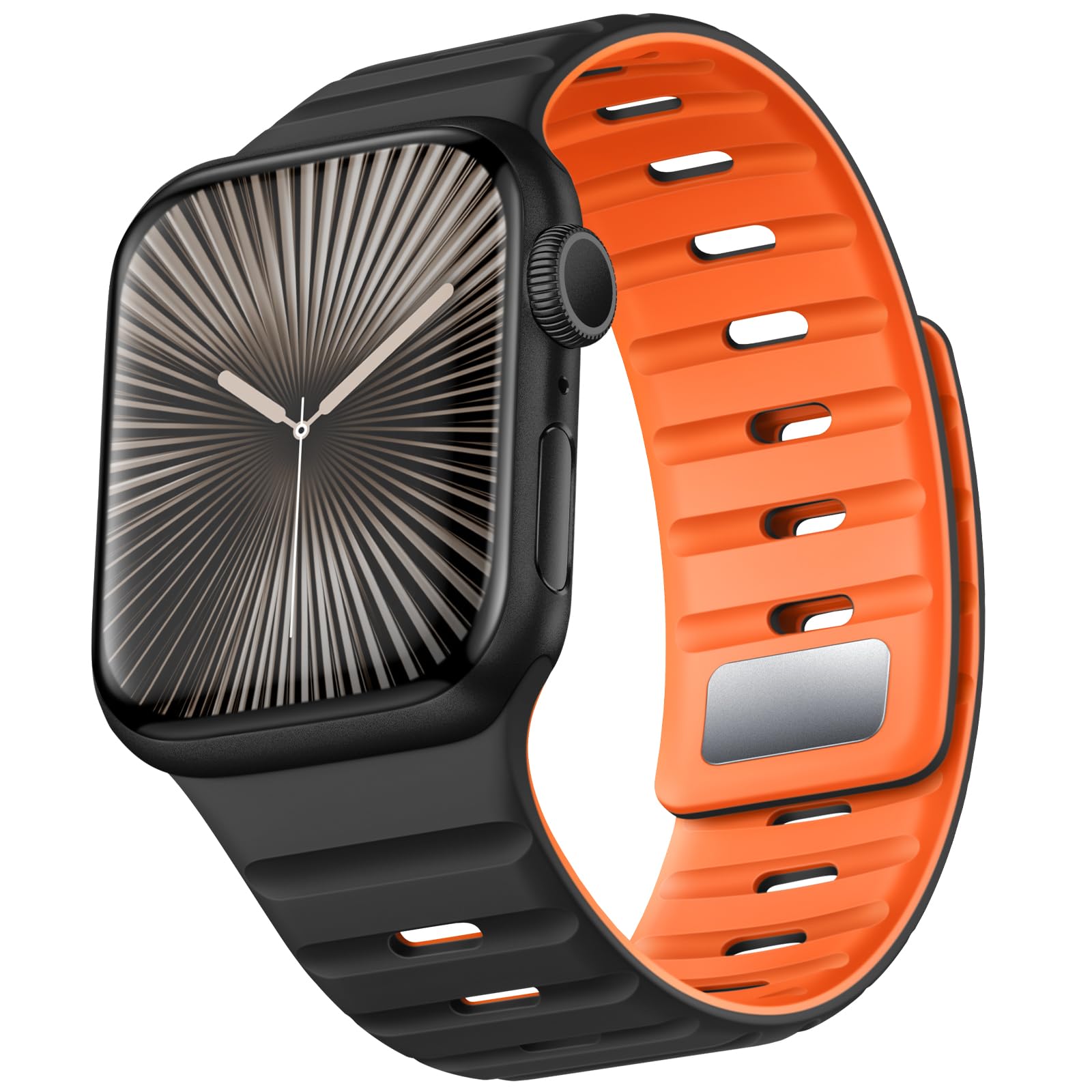 Suitisbest Magnetic Silicone Band for Apple Watch Series 10/9/8/7/6/5/4/3/SE/Ultra 2/Ultra - Compatible with 49mm 46mm 45mm 44mm 42mm 41mm 40mm 38mm - Sport Adjustable Strap for Men & Women - Perfect for Gym, Running, Swimming & Daily Wear