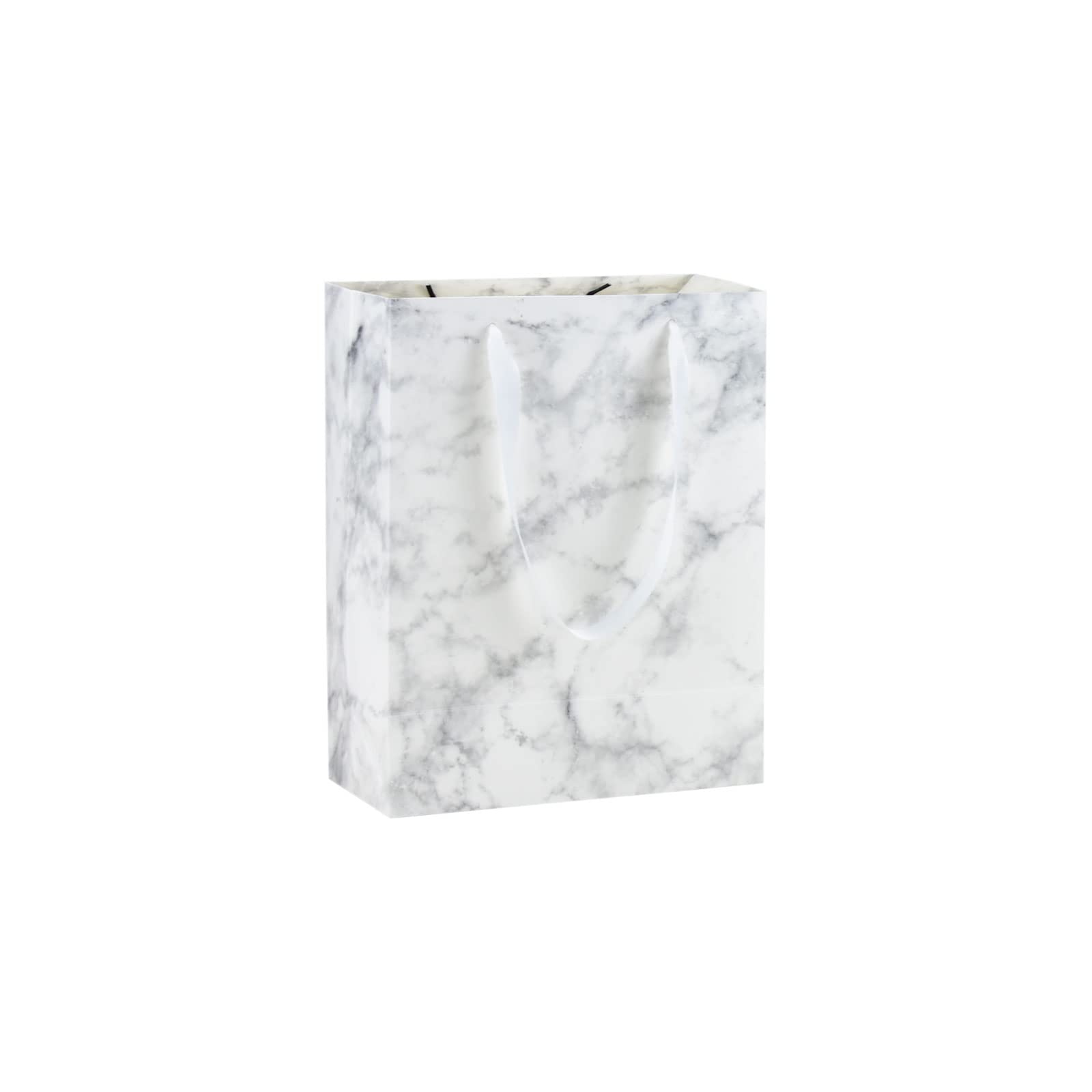 HUAPRINT Premium Marble Pattern Gift Bags 30-Pack - 8x5x10 Inch Reusable Shopping Bags with Handles for Retail, Wedding Favors, Party Decor & Business Merchandise - Elegant Craft Bags for Clothes, Lunches & Special Occasions