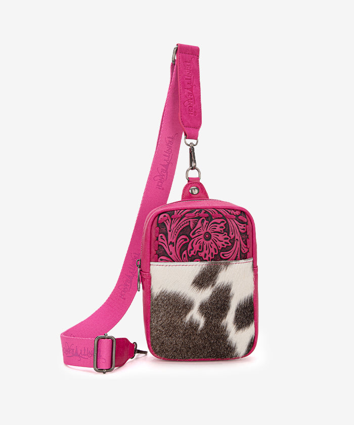 Trinity Ranch Genuine Hair-On Cowhide Sling Bag - Stylish Leather Crossbody Purse for Women, Perfect for Outdoor Adventures, Travel & Daily Use