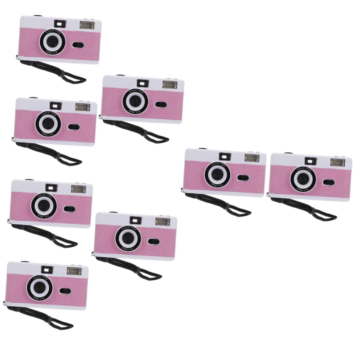 DOITOOL 8 Pack Retro Film Camera - Plastic Vintage Camera with Built-in Flash, Reusable Mini Camera for Travel & Kids Photography, White ABS Retro Style (Perfect for Parties, Vacations, and Family Memories)