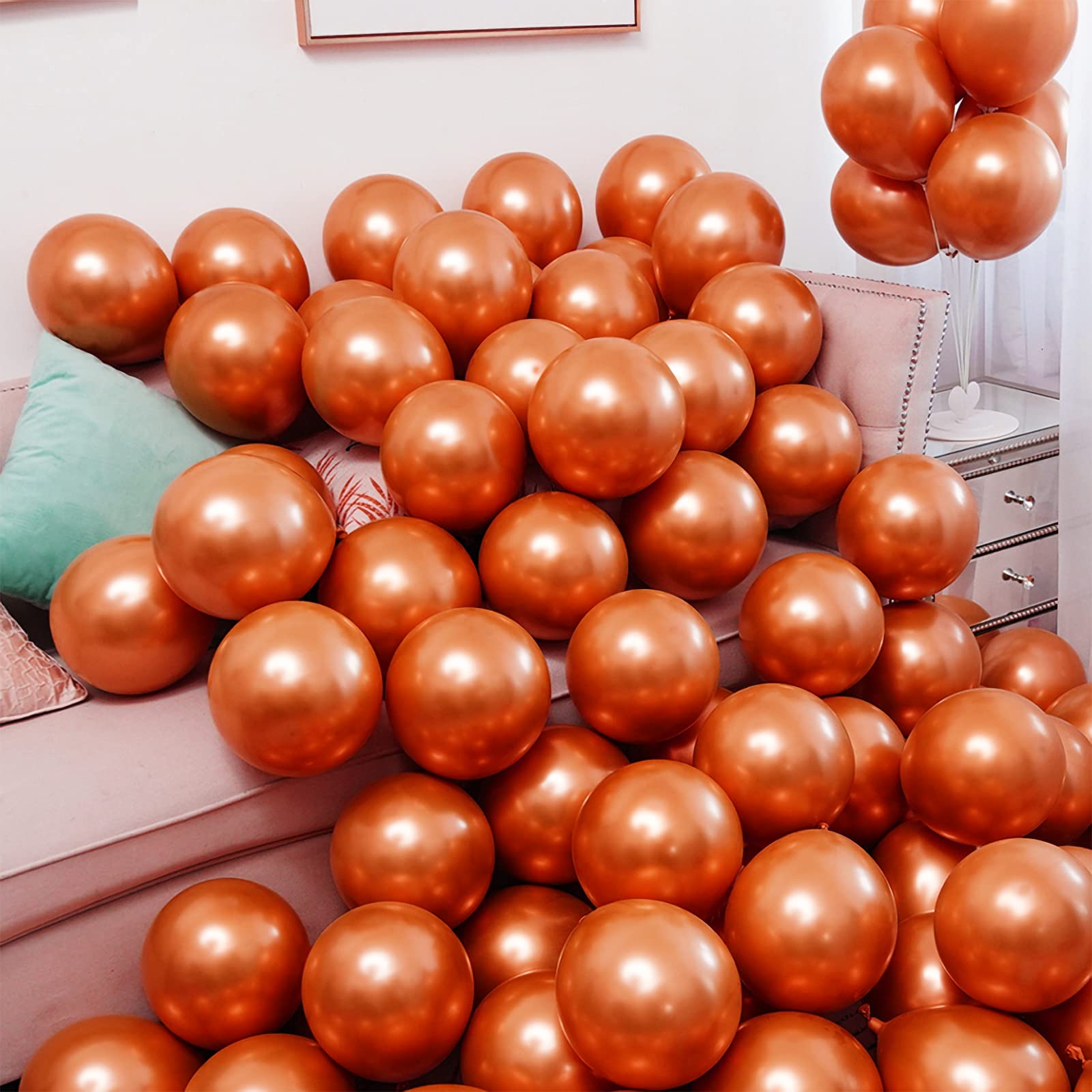 50 Pcs 10 Inch Chrome Gold & Bronze Balloons - Double Layer Metallic Latex Balloons for Birthday, Wedding, Baby Shower, Bridal Shower, Anniversary & Graduation Party Decorations - Perfect for Indoor & Outdoor Celebrations