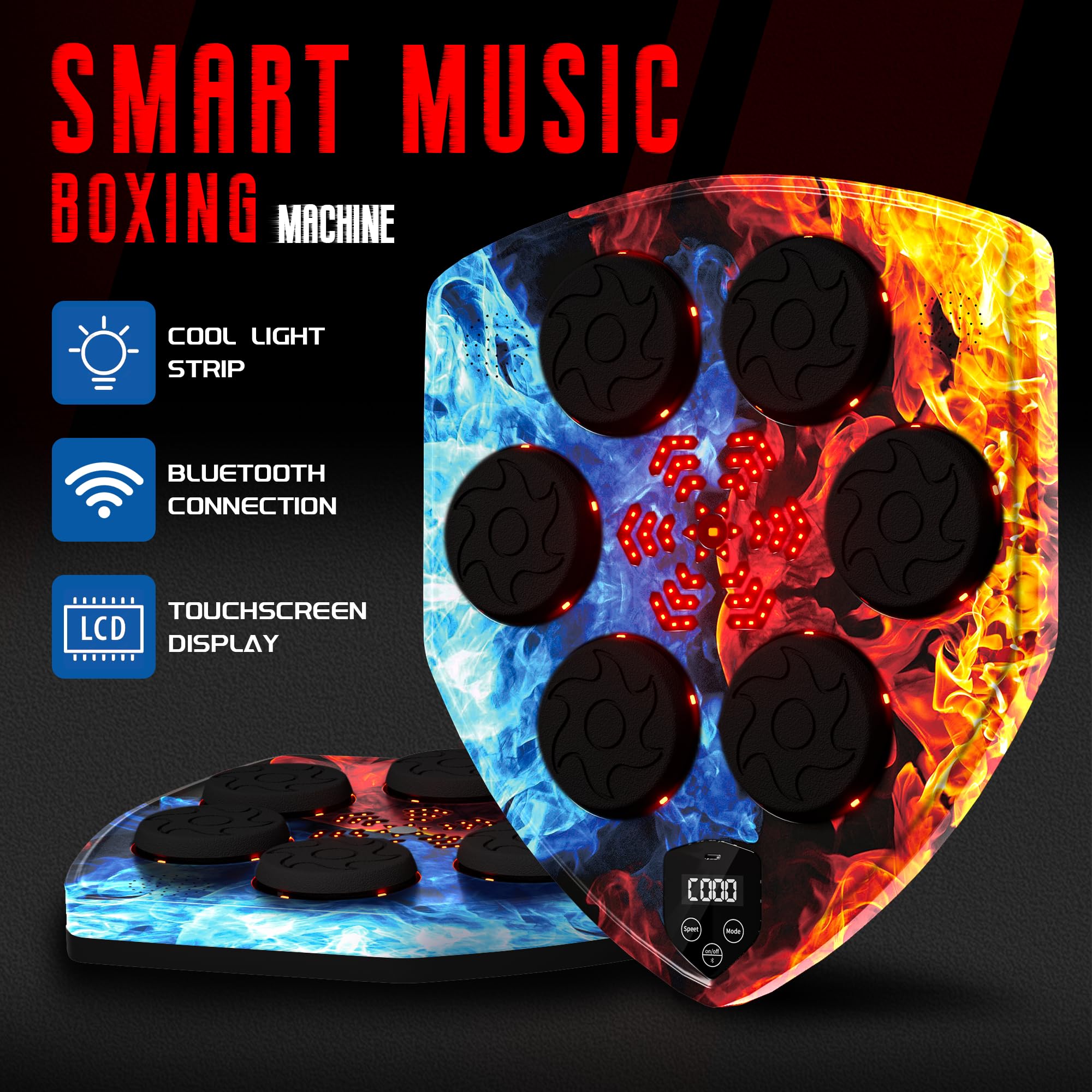 FICTOR Smart Bluetooth Boxing Machine for Adults - Interactive Wall Punching Pad with Gloves, Home & Gym Boxing Training Equipment for Fitness, Cardio & Stress Relief - Perfect for Indoor Workouts, Boxing Practice & Martial Arts Training