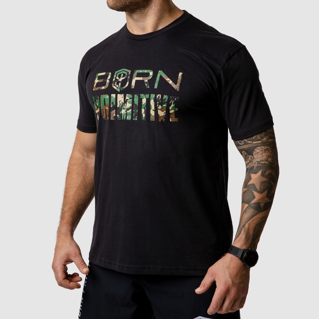 Hungriest Man Eats T-Shirt 2.0 - Woodland Black Graphic Tee for Men | Funny Food Lover Shirt | Perfect for Casual Wear, Parties & Gifts