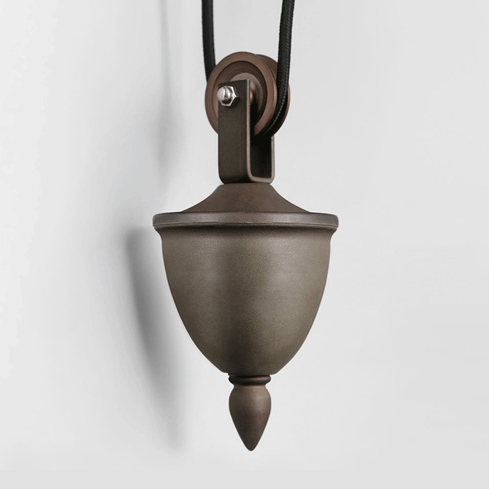 Vintage Industrial Wall Sconce - Adjustable Pulley Lift Wall Lamp with Iron Art Design for Bedroom, Loft, Bar & Reading Nook | Rustic American Farmhouse Lighting Fixture | Perfect for Bedside, Study & Creative Spaces