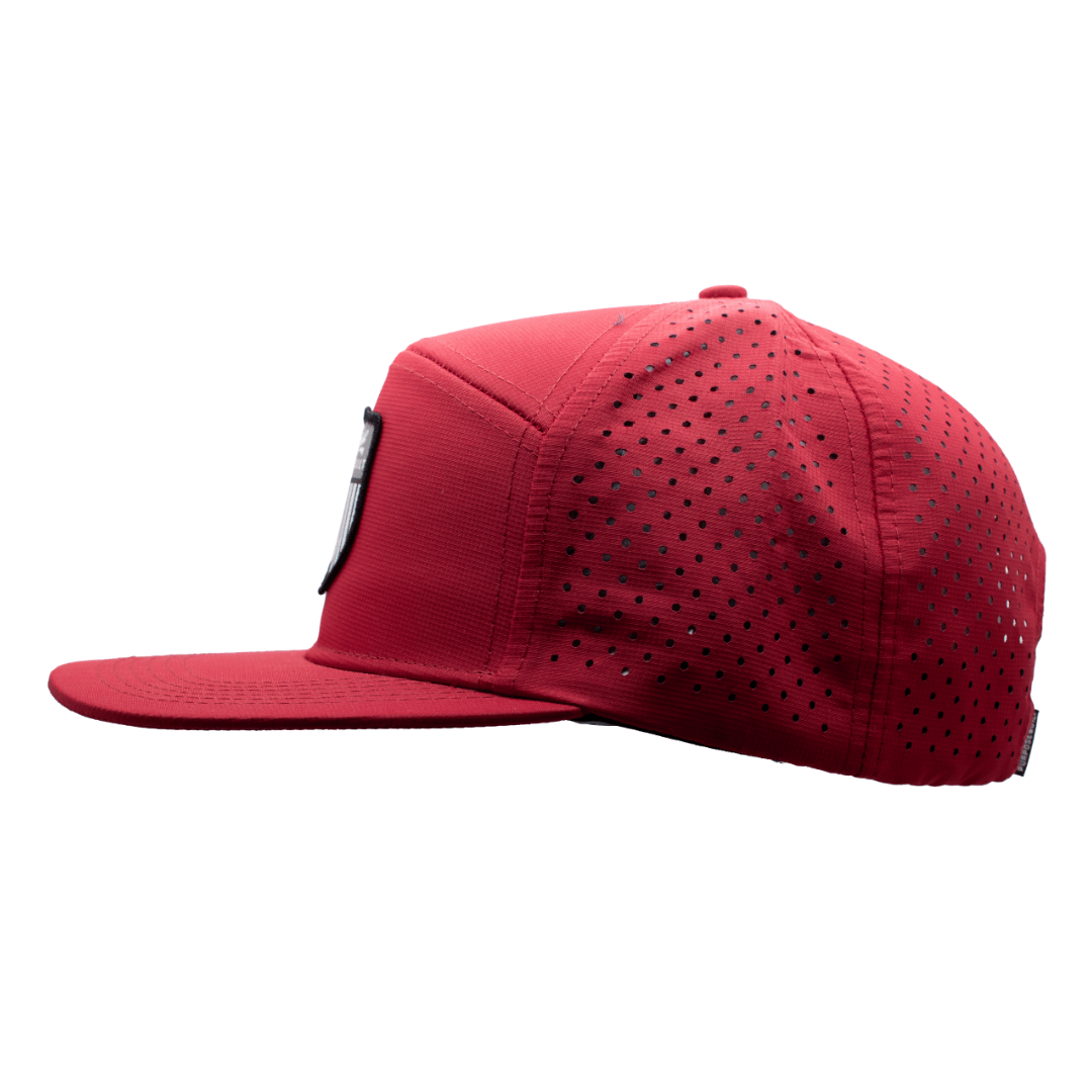 Waterproof Red Badge Hat - Adjustable & Lightweight for Outdoor Activities, Hiking, and Sports