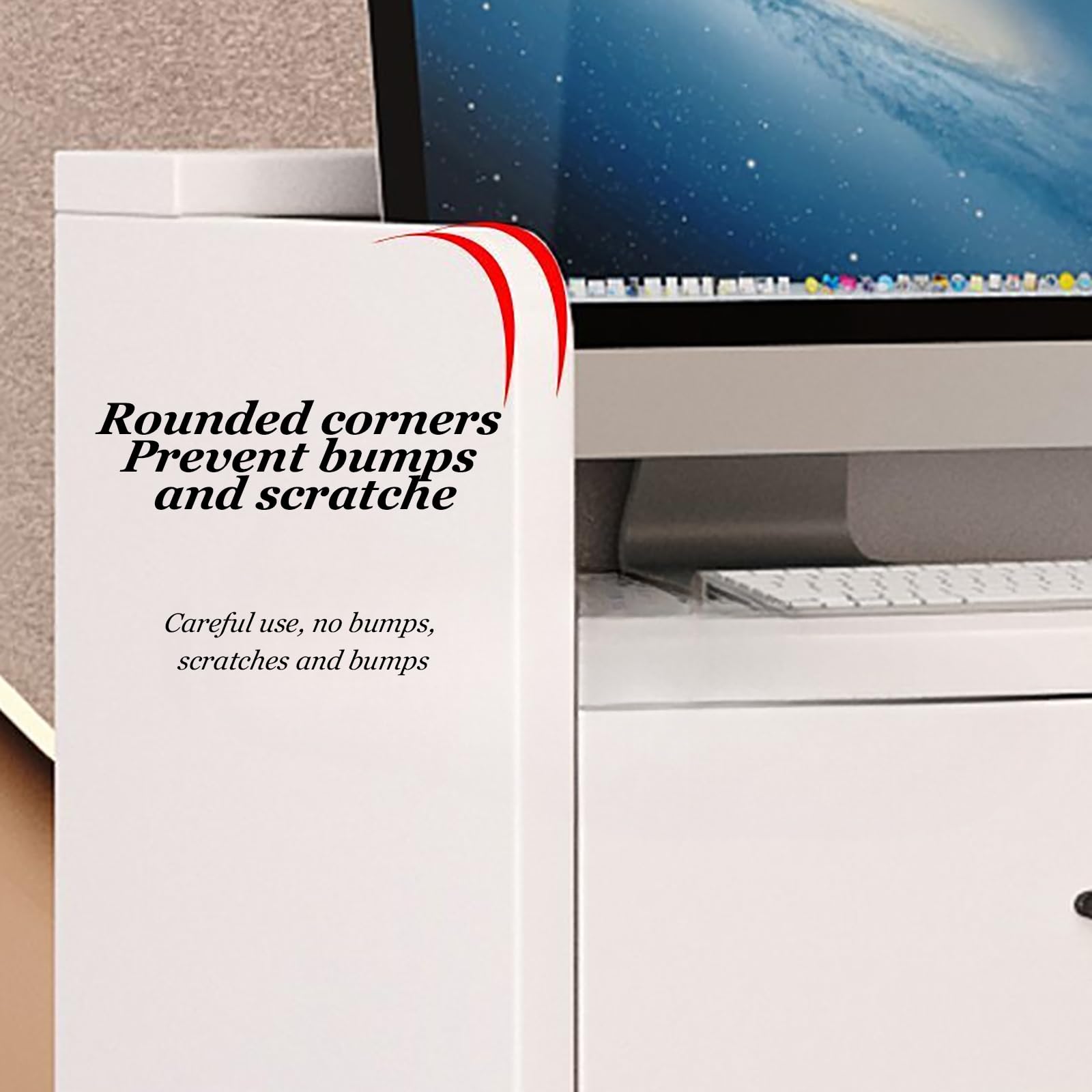 Modern L-Shaped Reception Desk Counter with Open Shelves & Drawers - Cashier Front Desk for Retail Stores, Supermarkets, Hotels & Offices - Durable Standing Workstation for Efficient Customer Service & Workspace Organization