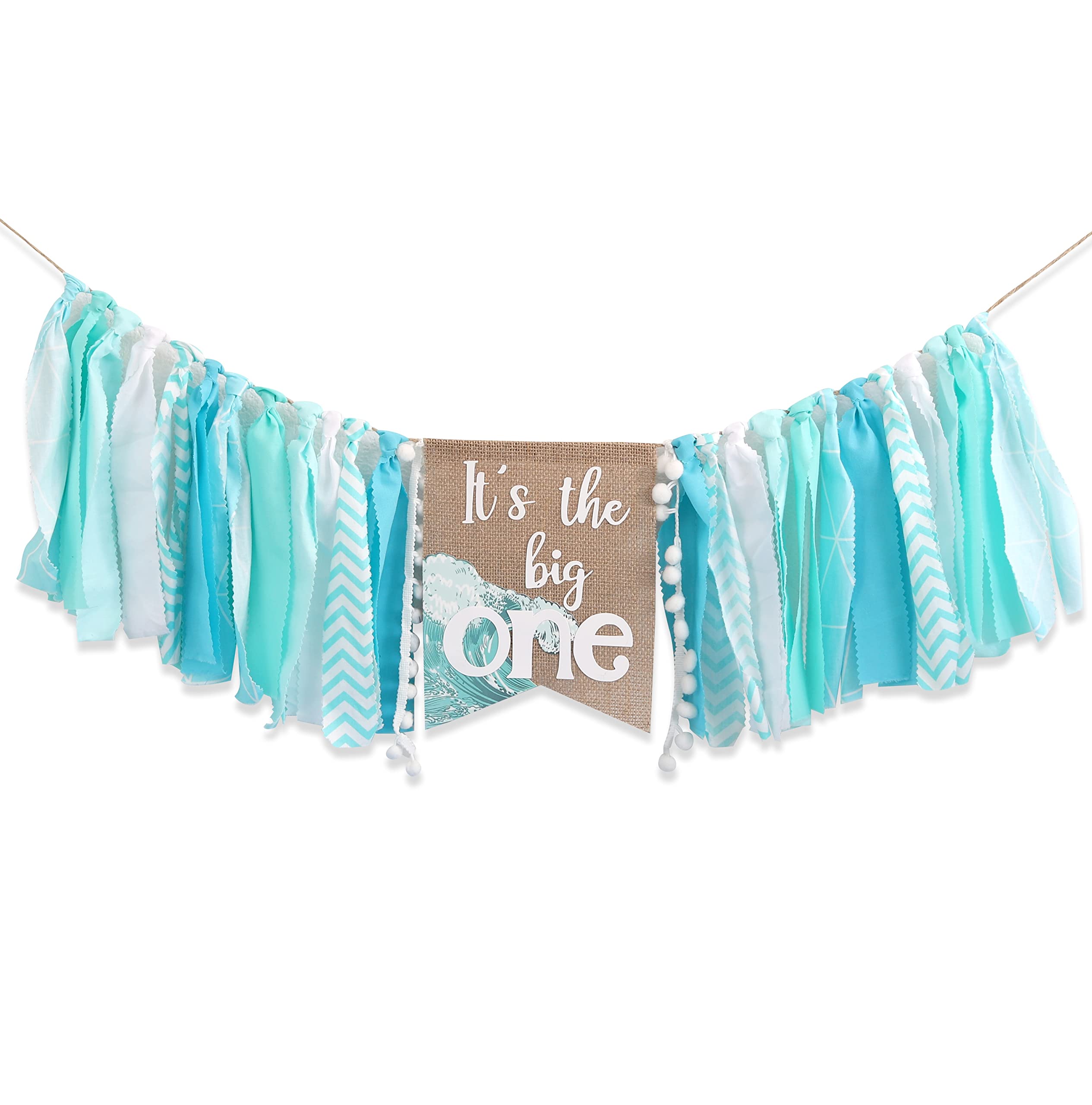 Big One Highchair Banner for 1st Birthday | First Birthday Party Decor for Baby Boys | Blue Highchair Banner | Pool Party & Cake Smash Photo Props | Perfect for Birthday Photoshoots & Party Decorations