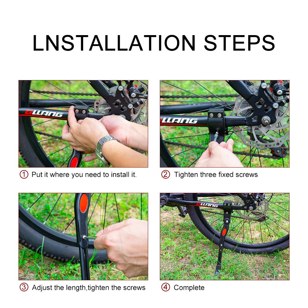 Adjustable Aluminum Alloy Bike Kickstand for 22”-27” Road & Mountain Bicycles - Durable Bicycle Accessory for Secure Parking - Perfect for Commuting, Trail Riding and Urban Cycling