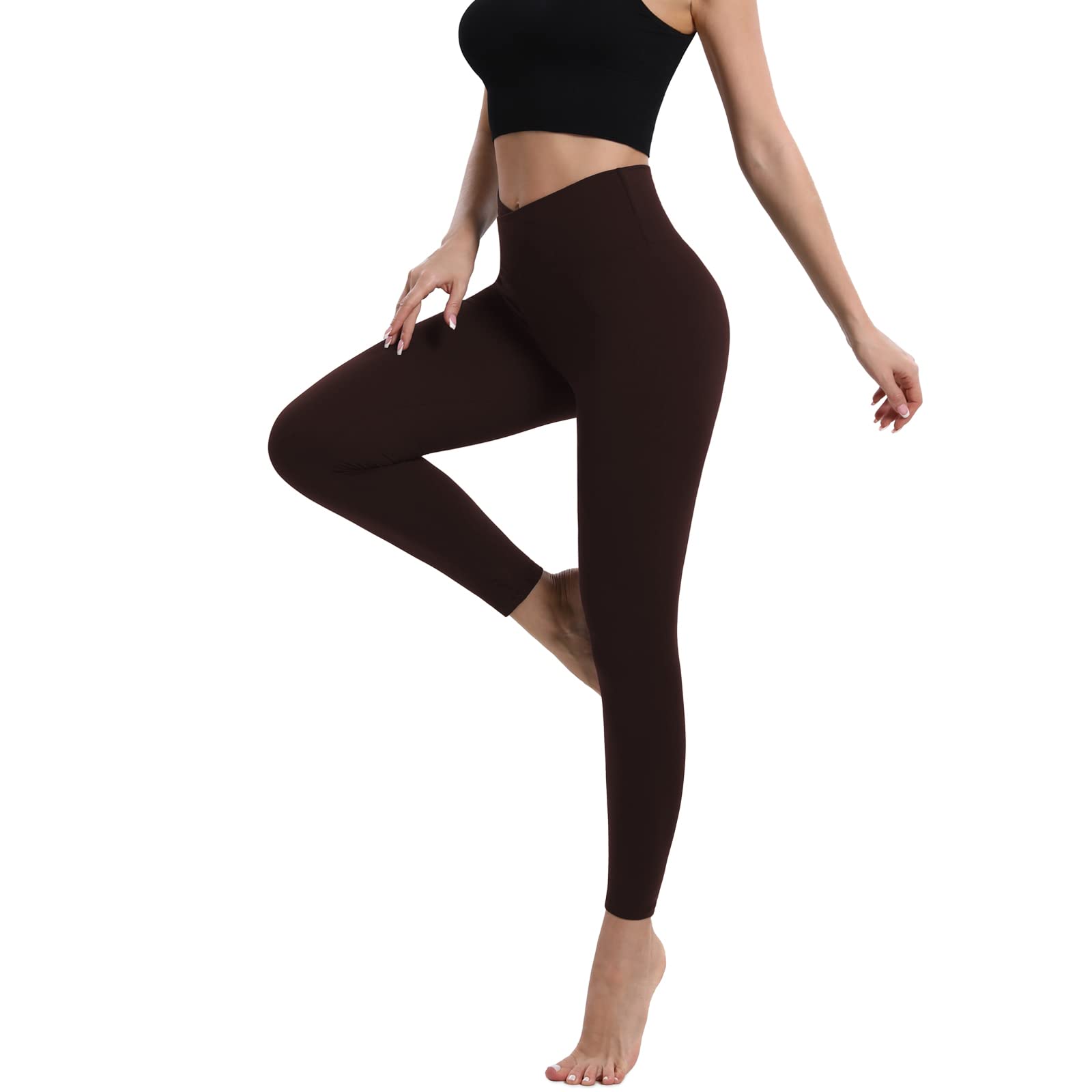 BOPOVA Women's High Waisted Capri Leggings - Navy V Crossover Waist Tummy Control Workout Yoga Pants for Women | Gym, Running, Lounge & Everyday Wear
