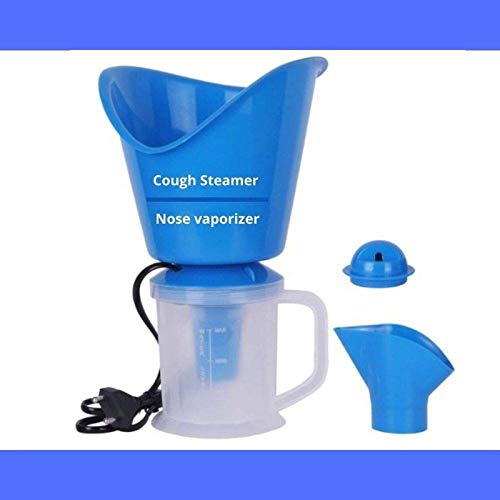 3-in-1 Steam Inhaler for Cough & Nasal Congestion Relief - Portable Vaporizer with Nozzle for Adults & Kids - Blue (Perfect for Cold, Flu & Allergy Season at Home or Travel)