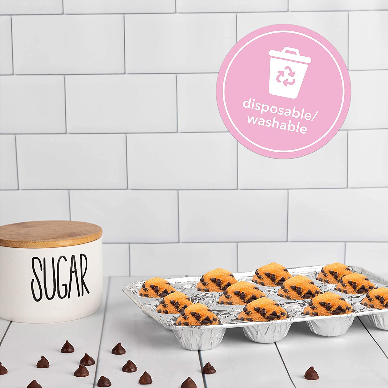 200-Pack Disposable Aluminum 12-Cavity Mini Muffin Foil Pans - Perfect for Baking Cupcakes, Muffins & Desserts at Home, Parties & Catering Events