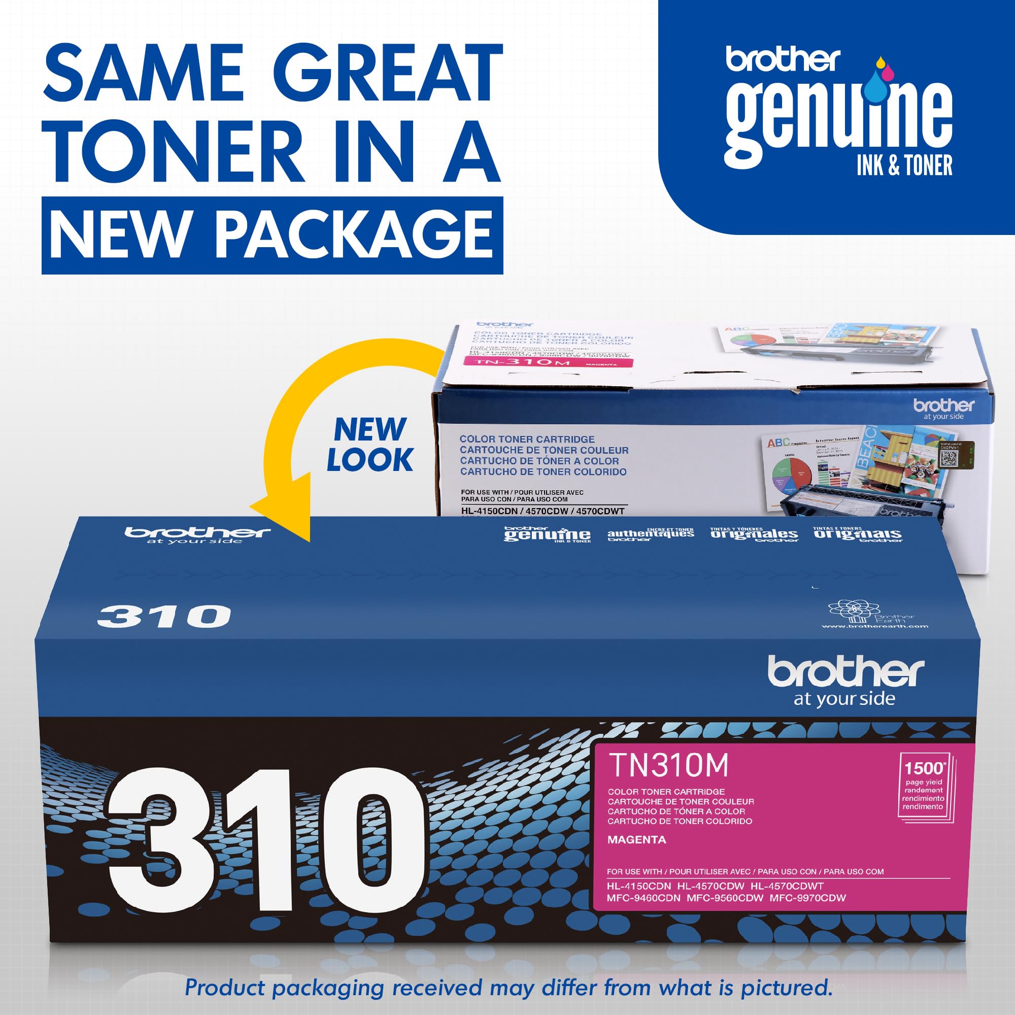 Brother Genuine TN310M Magenta Toner Cartridge - High-Quality Color Laser Printer Replacement | Perfect for Home Office Printing, School Projects & Small Business Documents