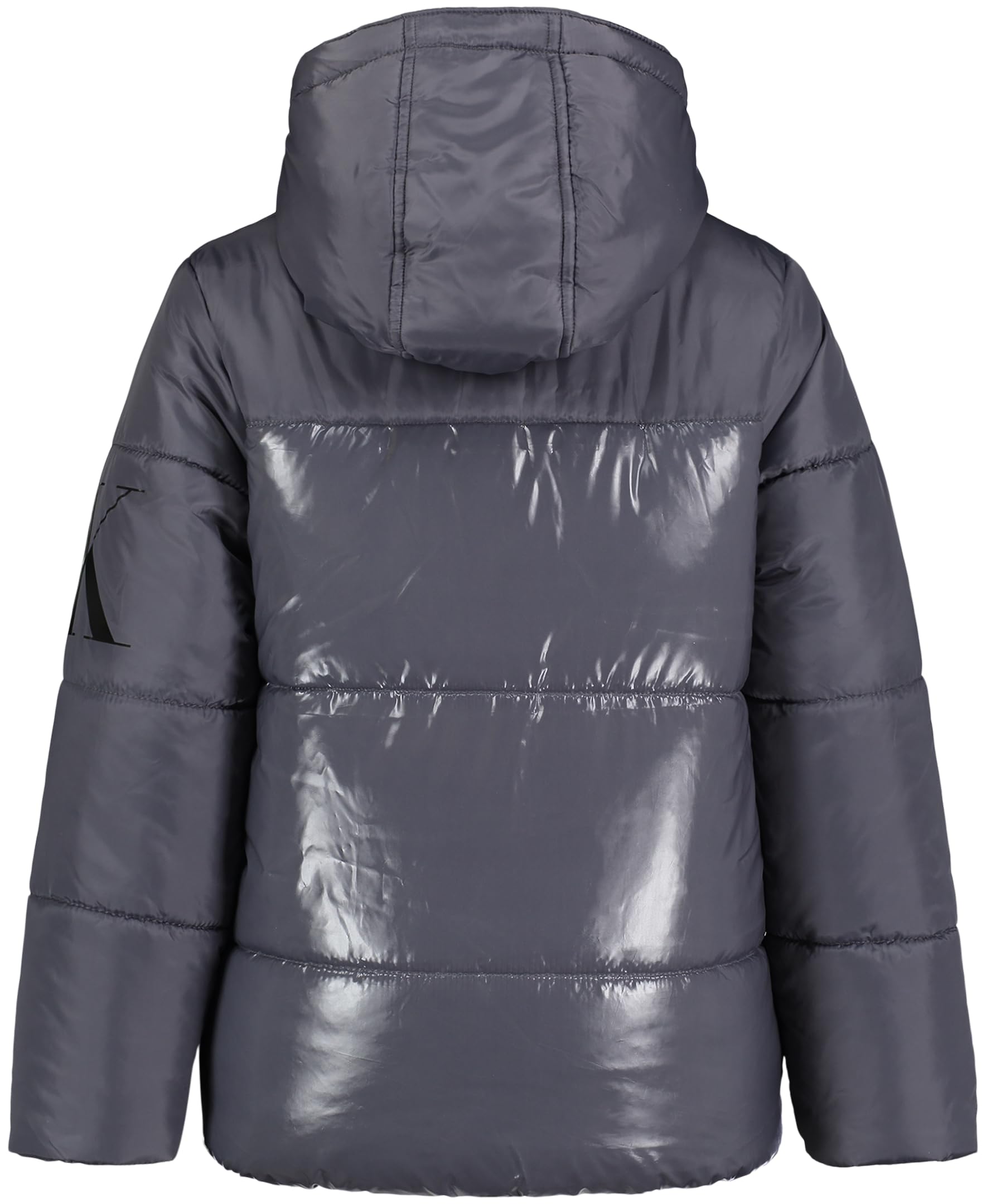 Calvin Klein Boys' Heavyweight Hooded Bubble Jacket with Polar Fleece Lining - Warm Winter Coat for Kids Outdoor Activities, School & Play