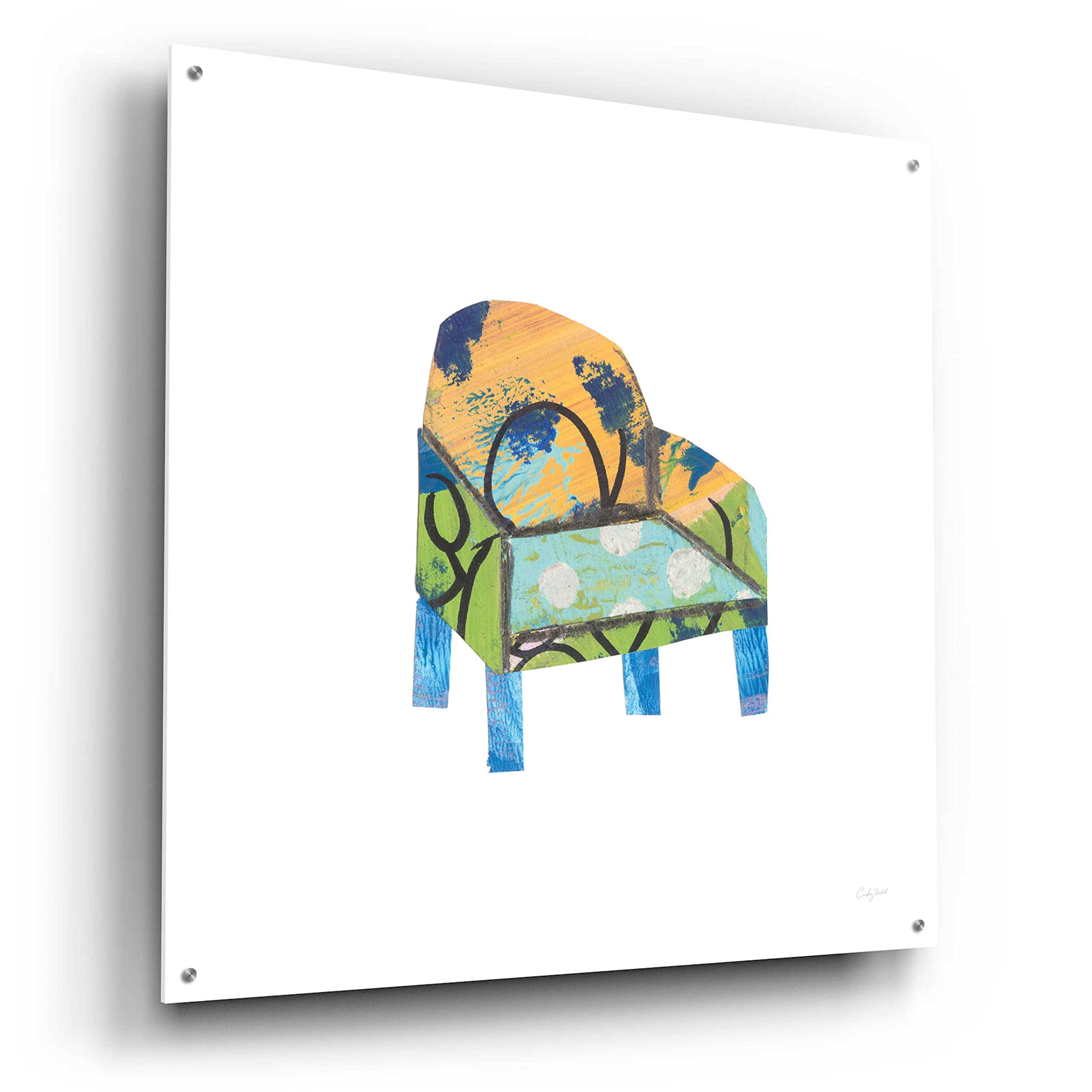 Mod Chairs II by Courtney Prahl - 36x36 Inch Modern Acrylic Glass Wall Art Decor for Living Room, Bedroom & Office | Contemporary Abstract Painting for Home & Office Interior Design