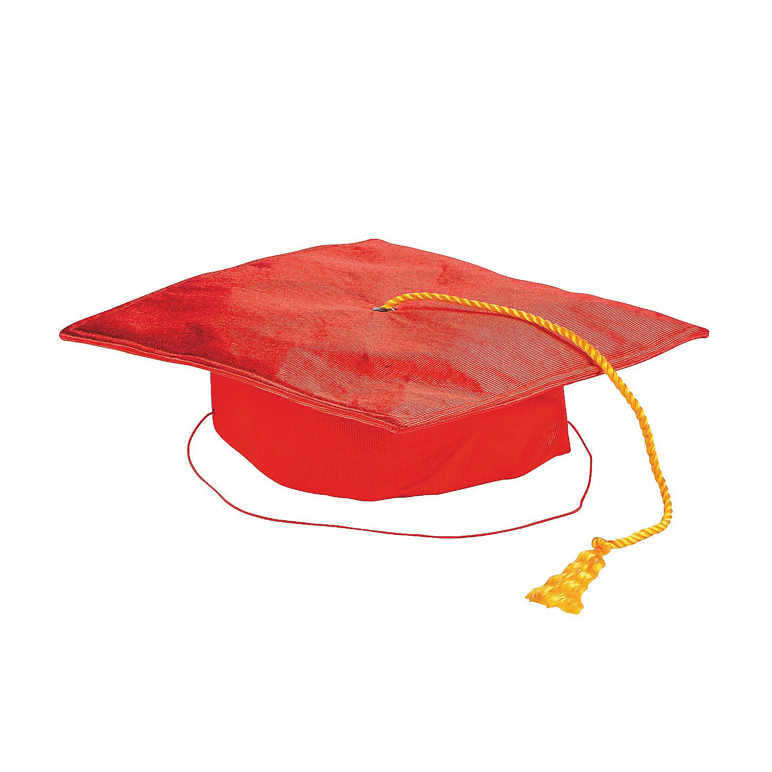 Fun Express Red Polyester Graduation Cap for Kids - Adjustable Child Size Graduation Hat with Tassel - Perfect for Kindergarten, Elementary & Preschool Graduation Ceremonies - 1 Piece