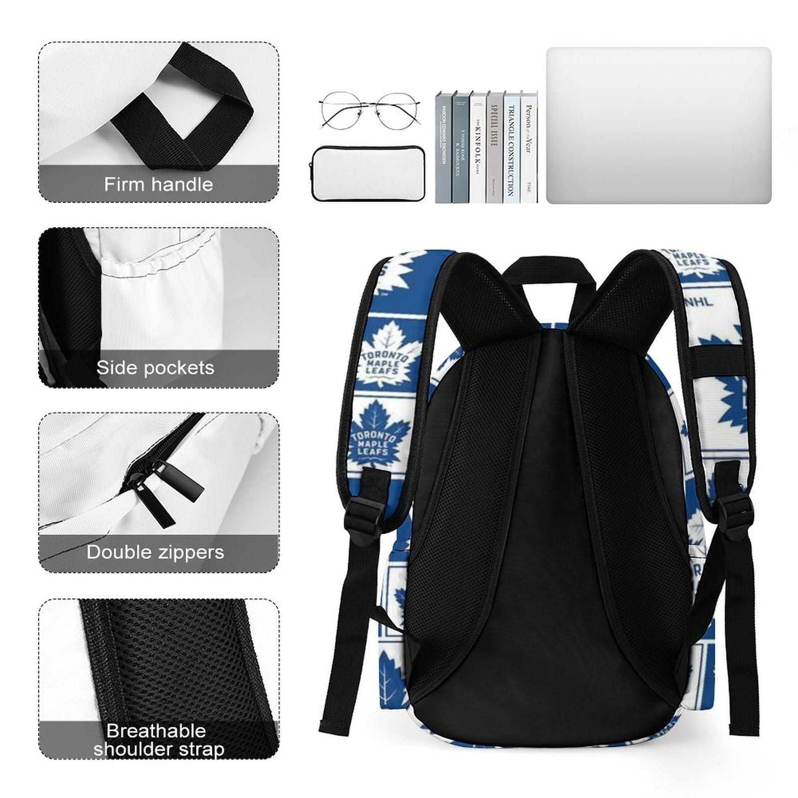Toronto Travel Backpack - Lightweight Multifunctional Daypack for Hiking, Commuting & College | Water-Resistant Casual Bookbag with USB Charging Port