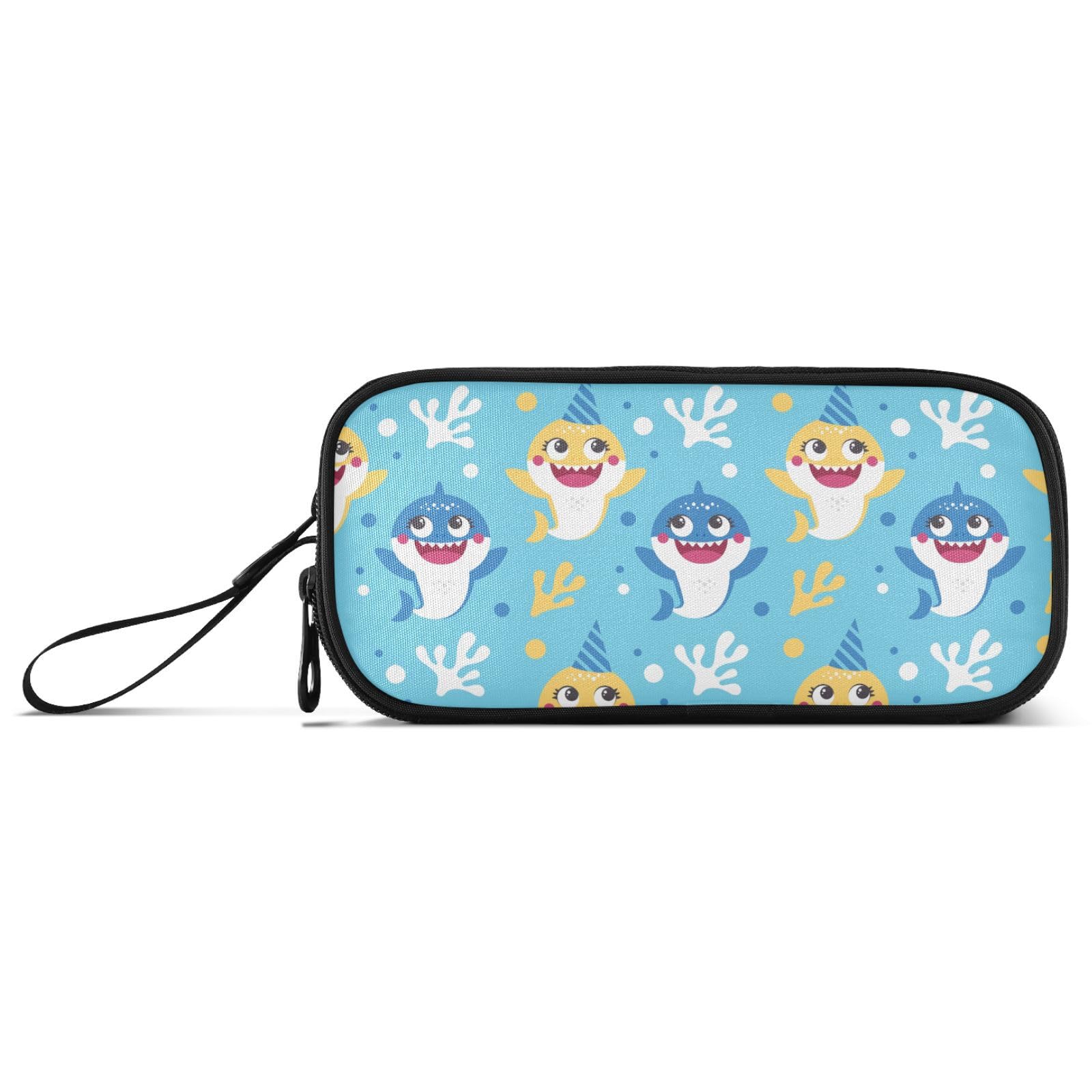 Cute Shark Pencil Case for School - Large Capacity Zippered Pouch with Multiple Compartments for Pens, Pencils & Stationery - Perfect for Boys, Girls, Teens & Adults - Great for Classroom, Office & Travel Organization
