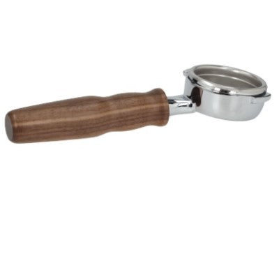 Nuova Simonelli Bottomless Portafilter with Walnut Wood Handle - Aftermarket Replacement for Espresso Machines - Perfect for Home Baristas & Coffee Shops