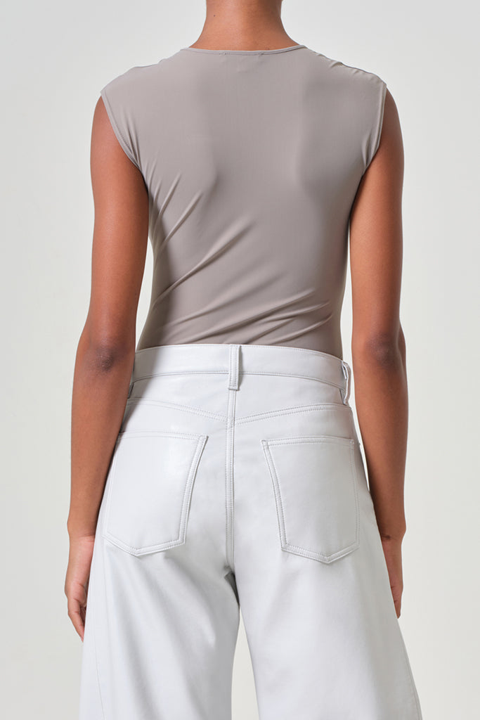 AGOLDE Aura Sleeveless Bodysuit in Aluminum - Women's Fashion Bodysuit for Layering, Night Out & Casual Wear