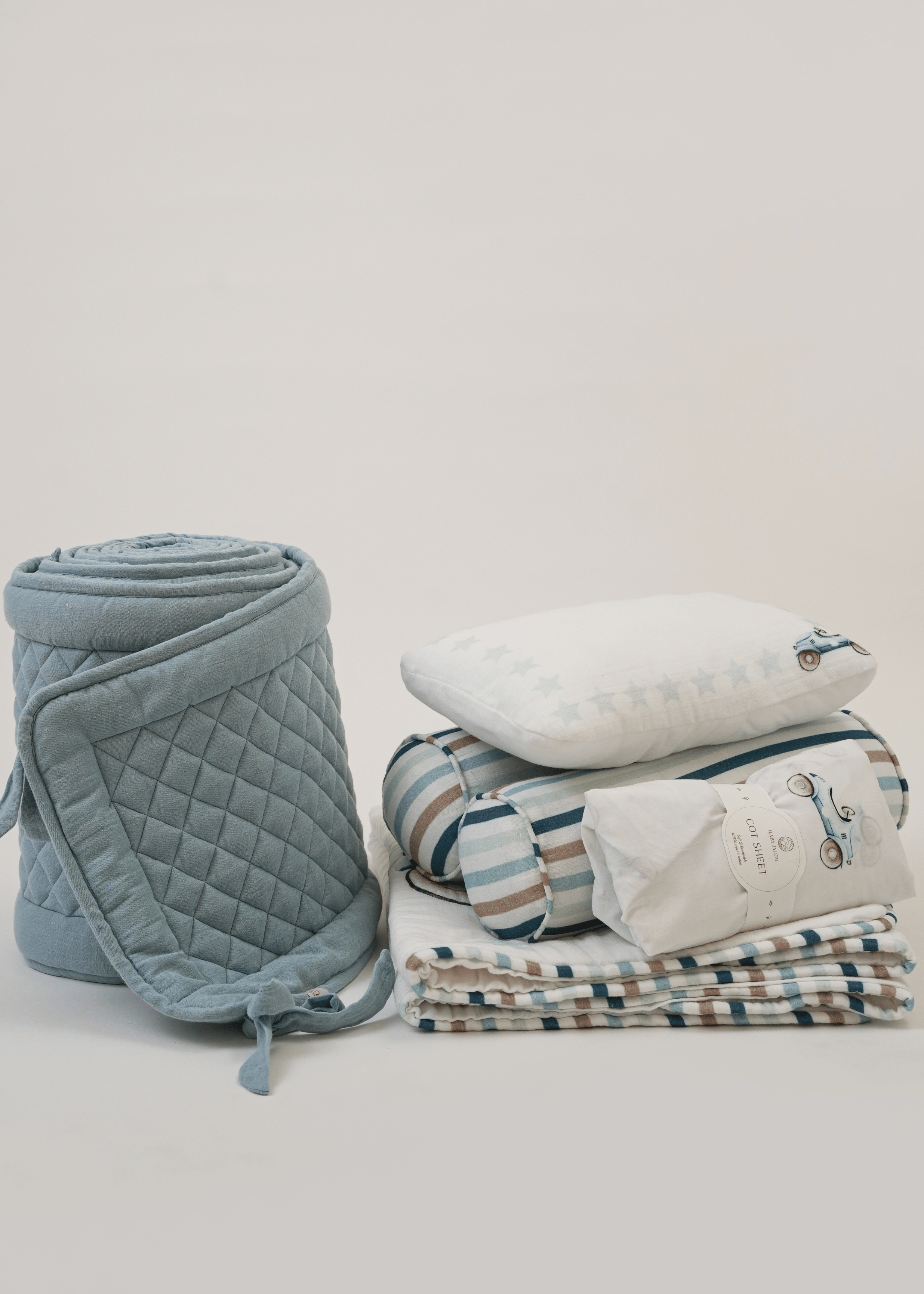 Roadster Complete Baby Cot Bedding Set with Soft Bumper - Premium Nursery Bedding for Newborns & Toddlers | Perfect for Cribs, Daycare & Nursery Decor