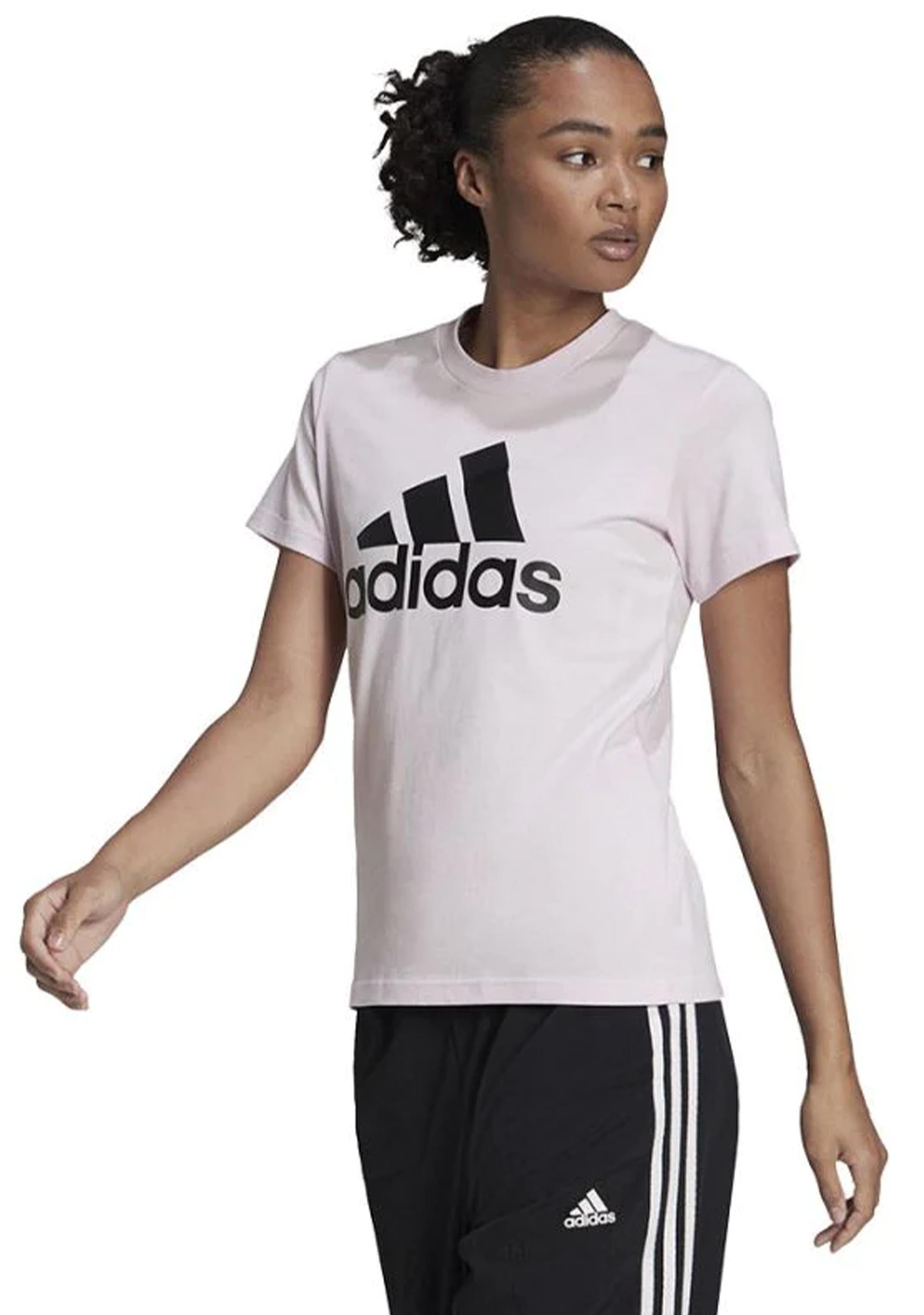 Adidas Women's Essentials Logo T-Shirt - Soft Cotton Casual Tee for Everyday Wear, Gym, and Lounge