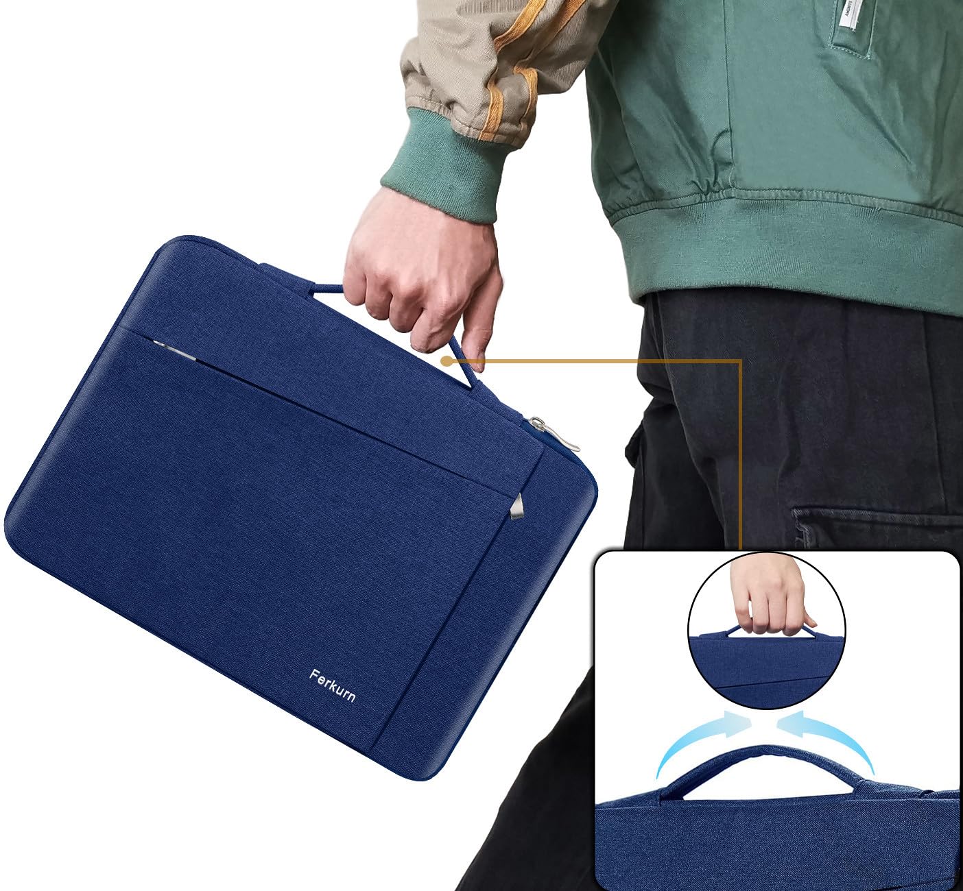 Premium Waterproof Laptop Sleeve Case for 13-13.3 Inch MacBook Air/Pro, Chromebook, iPad, Surface Pro, Acer Spin, HP, Dell XPS, ASUS VivoBook & Samsung - Lightweight Protective Cover with Shock Absorption (Blue) - Perfect for Travel, School & Business Commute