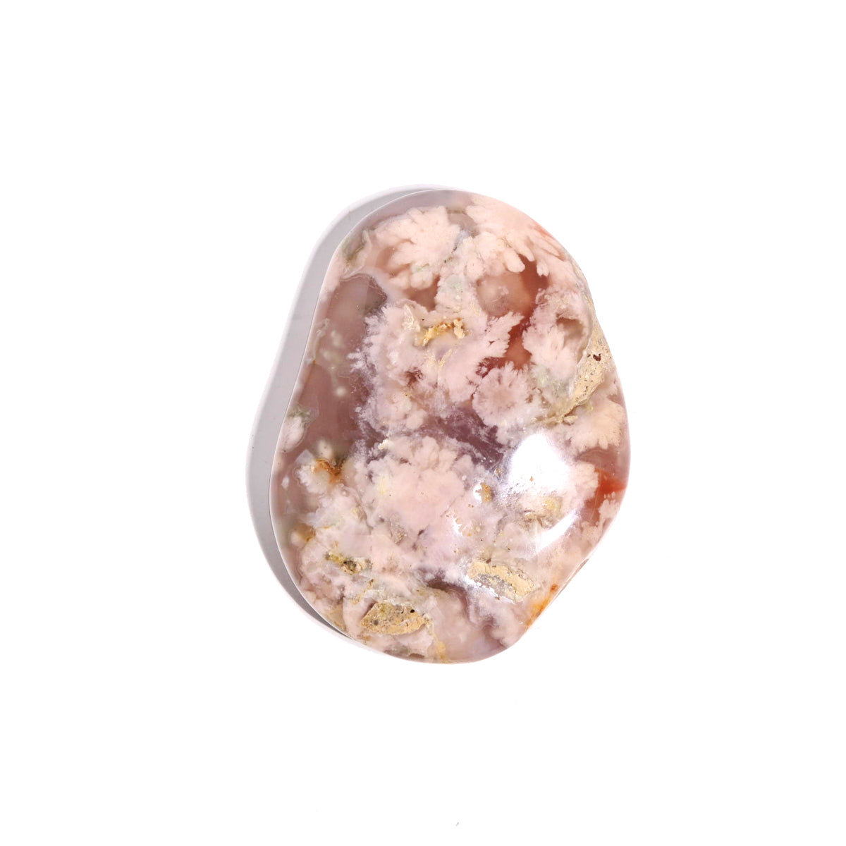 Healing Flower Agate Palm Stone for Meditation, Stress Relief & Energy Balancing - Perfect for Reiki, Yoga & Spiritual Practices