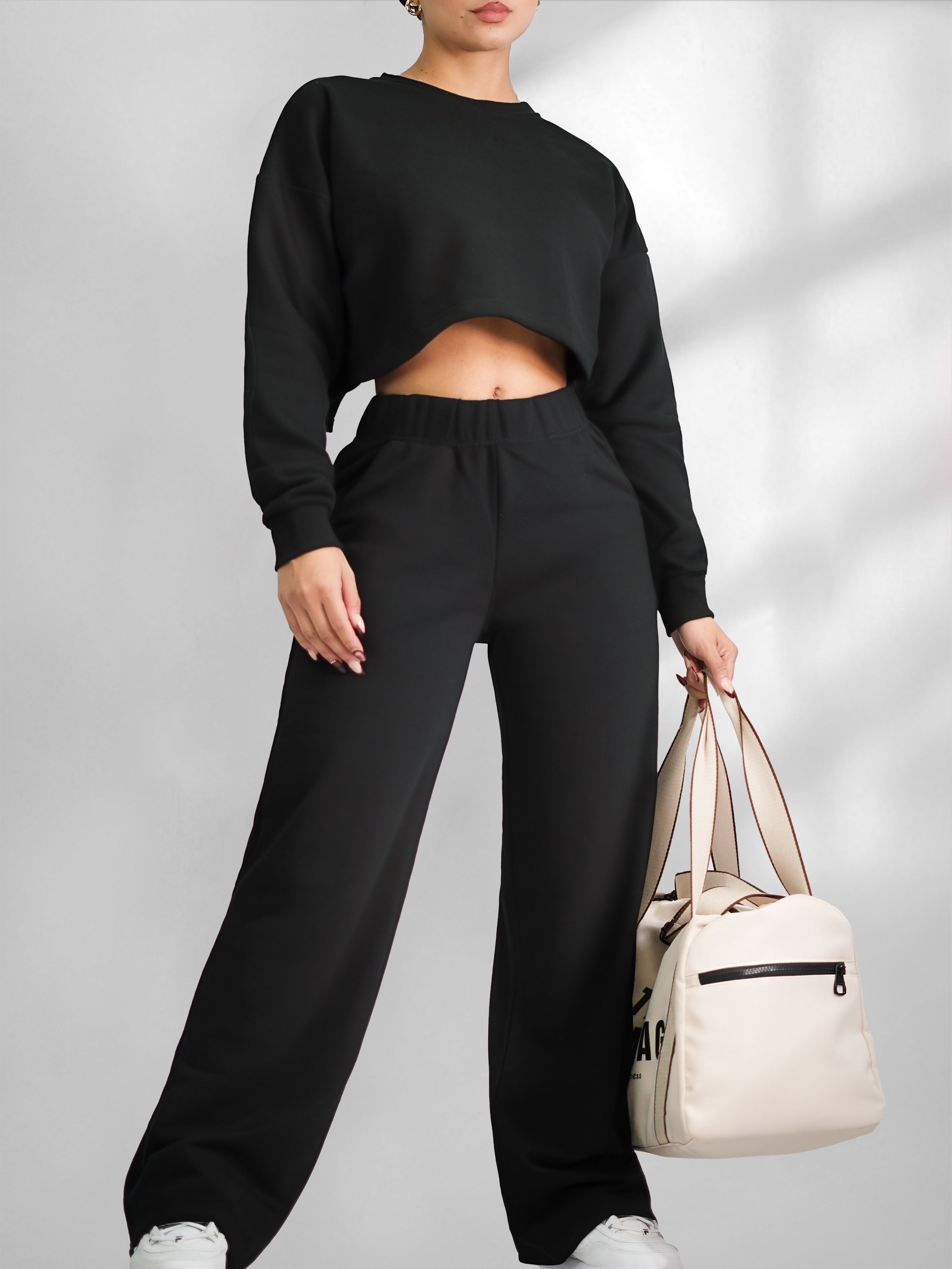 Stylish Black Joggers for Women - Soft Comfortable Lounge Pants - Perfect for Yoga, Running, and Casual Wear