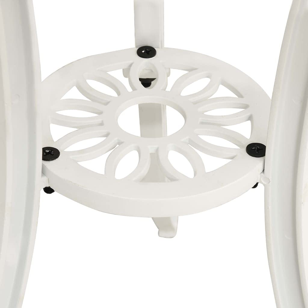 vidaXL White Round Cast Aluminum Patio Table - 24.4