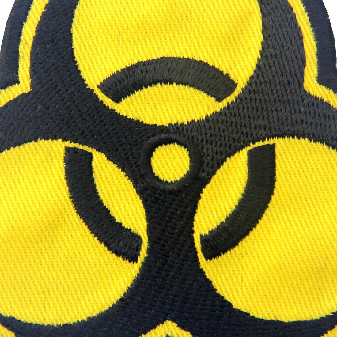Bio Hazard Black & Yellow Embroidered Patch - Iron On or Sew On Emblem for Jackets, Bags & DIY Crafts | High Quality Hazard Symbol Applique for Costumes & Safety Gear