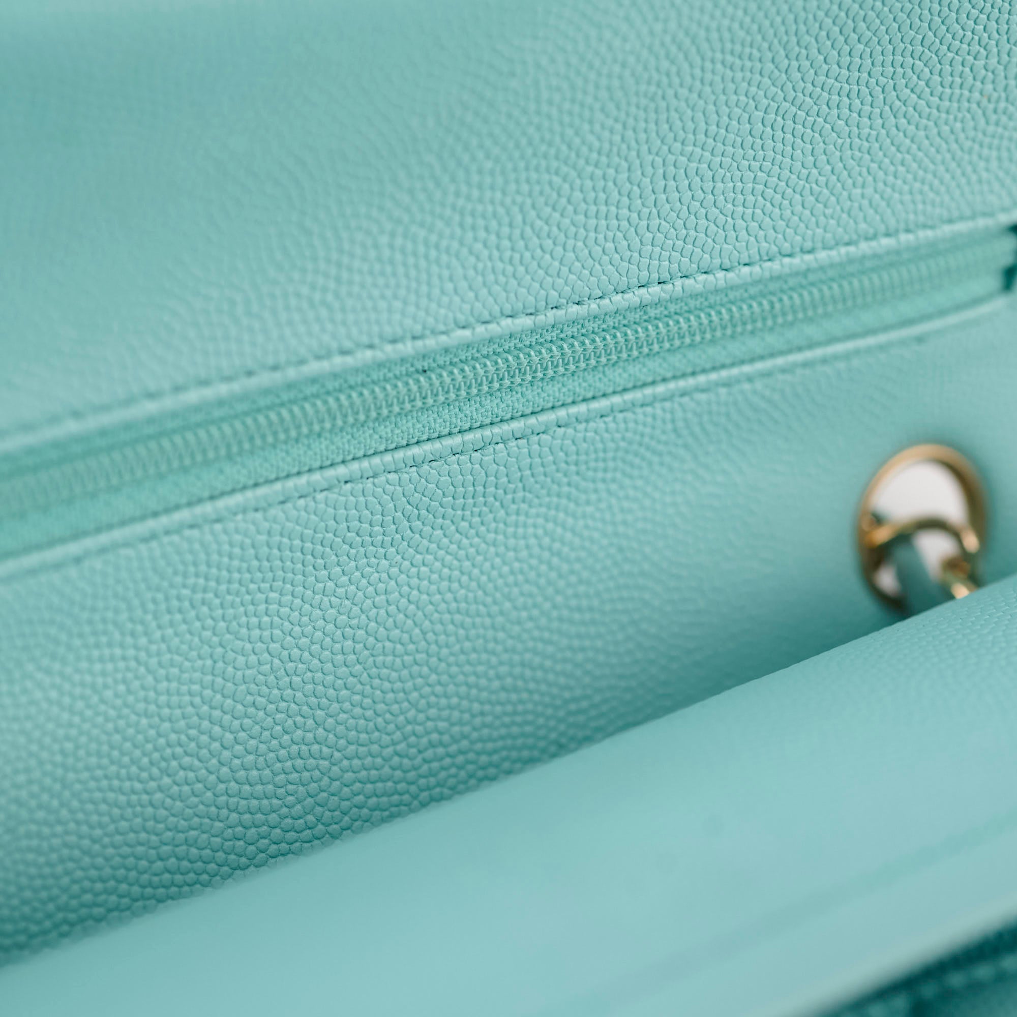 Chanel Small Classic Double Flap Bag in Tiffany Blue Caviar Leather - Luxury Designer Handbag for Women | Perfect for Parties, Weddings & Special Occasions