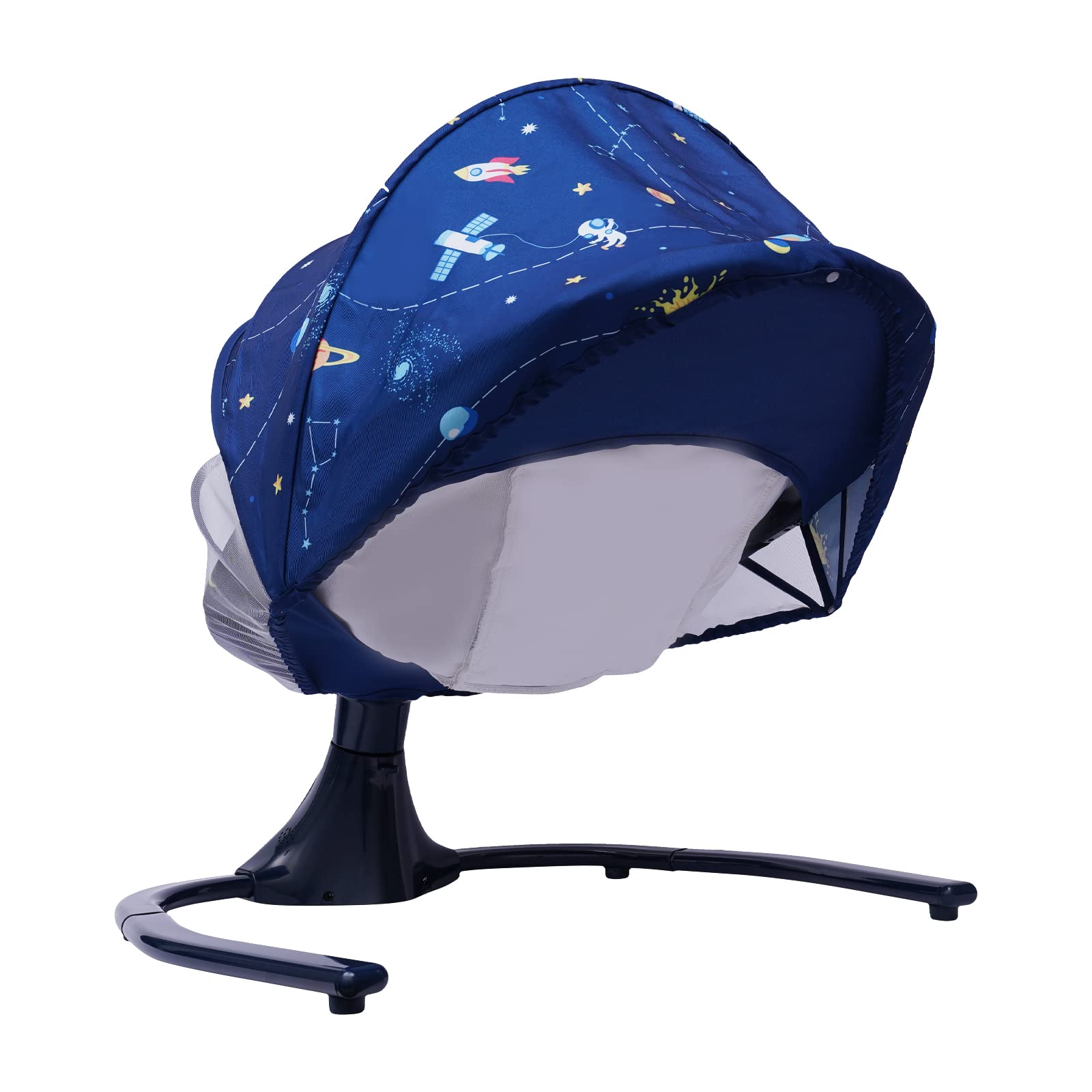 Electric Baby Swing for Infants & Newborns - Remote Control, 4 Speed Settings, Soothing Music & Speaker - Blue Starry Style Baby Rocker & Bouncer - Perfect for Nursery, Bedroom & Travel