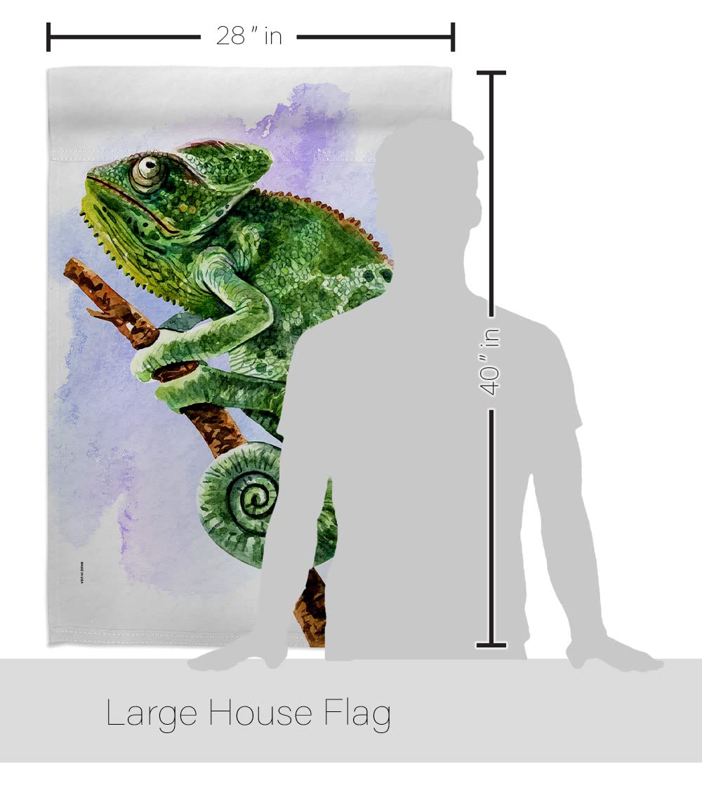 Breeze Decor Chameleon House Flag Pack - Double-Sided Garden Yard Decor for Outdoor Nature Lovers