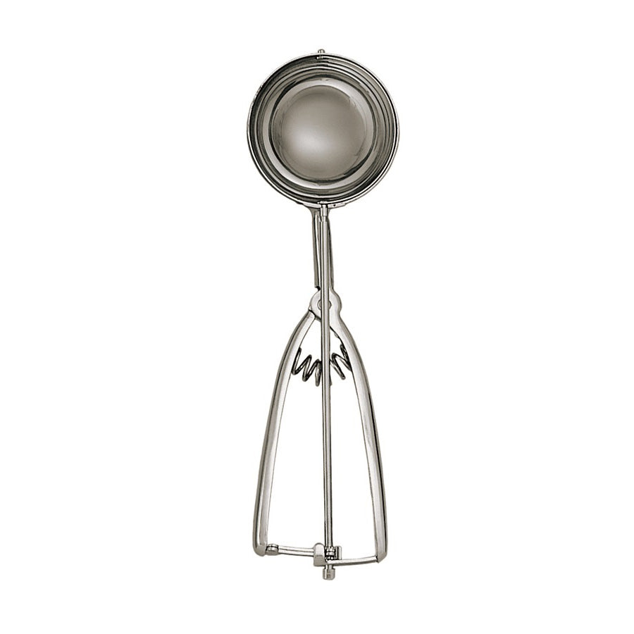 Stainless Steel Disher Size 10 (3 3/4 oz) - Ambidextrous Squeeze Handle for Easy Scooping - Perfect for Ice Cream, Cookie Dough & Portion Control in Commercial Kitchens